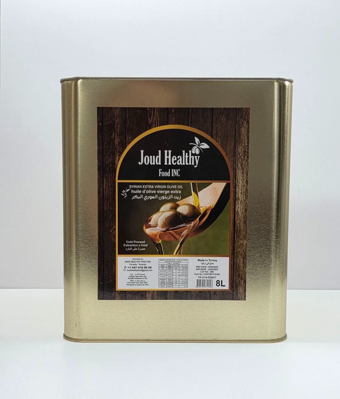 Joud Olive Oil container-Size 8L