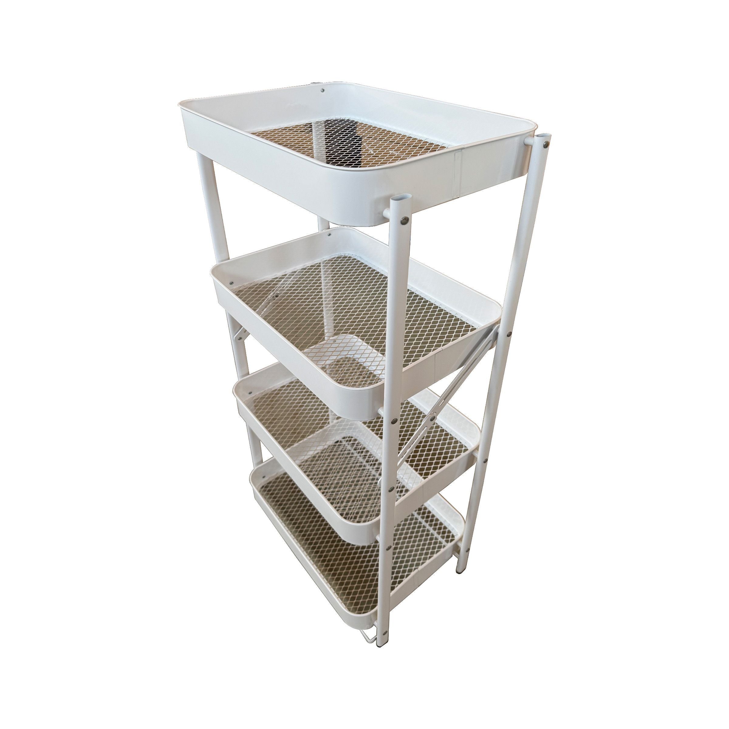Foldable Storage Rack 4Layers White  108x40x29cm(42.52x15.75x11.42inch) FSR-W4