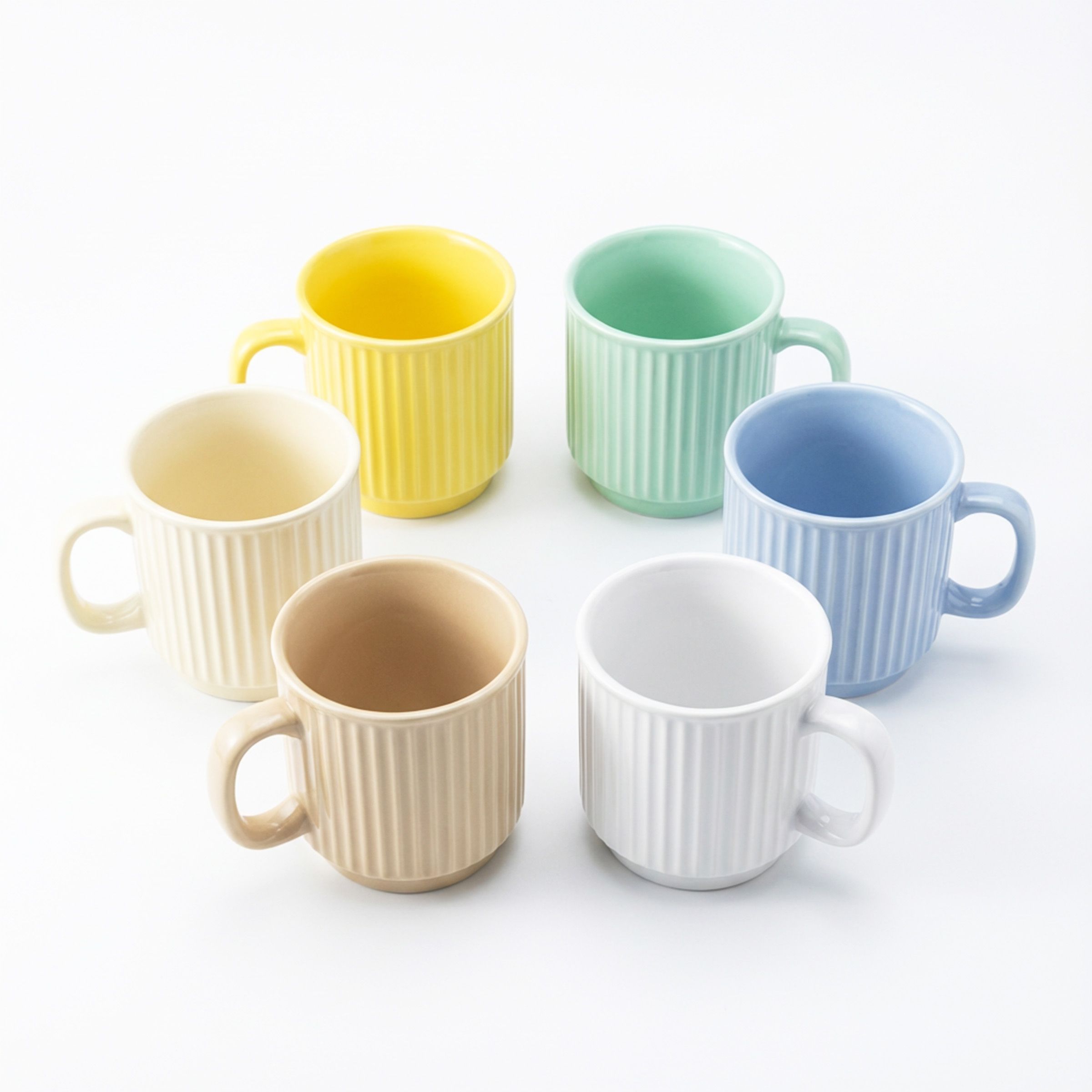 Coffee Cup Set-6Cups -Mix Corlors/Box Sy6-6P