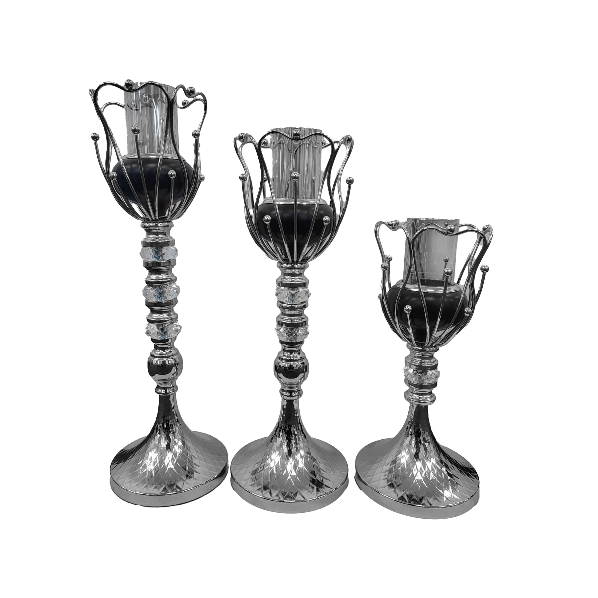 Candle holder set (3pcs) Silver 32416-27-S