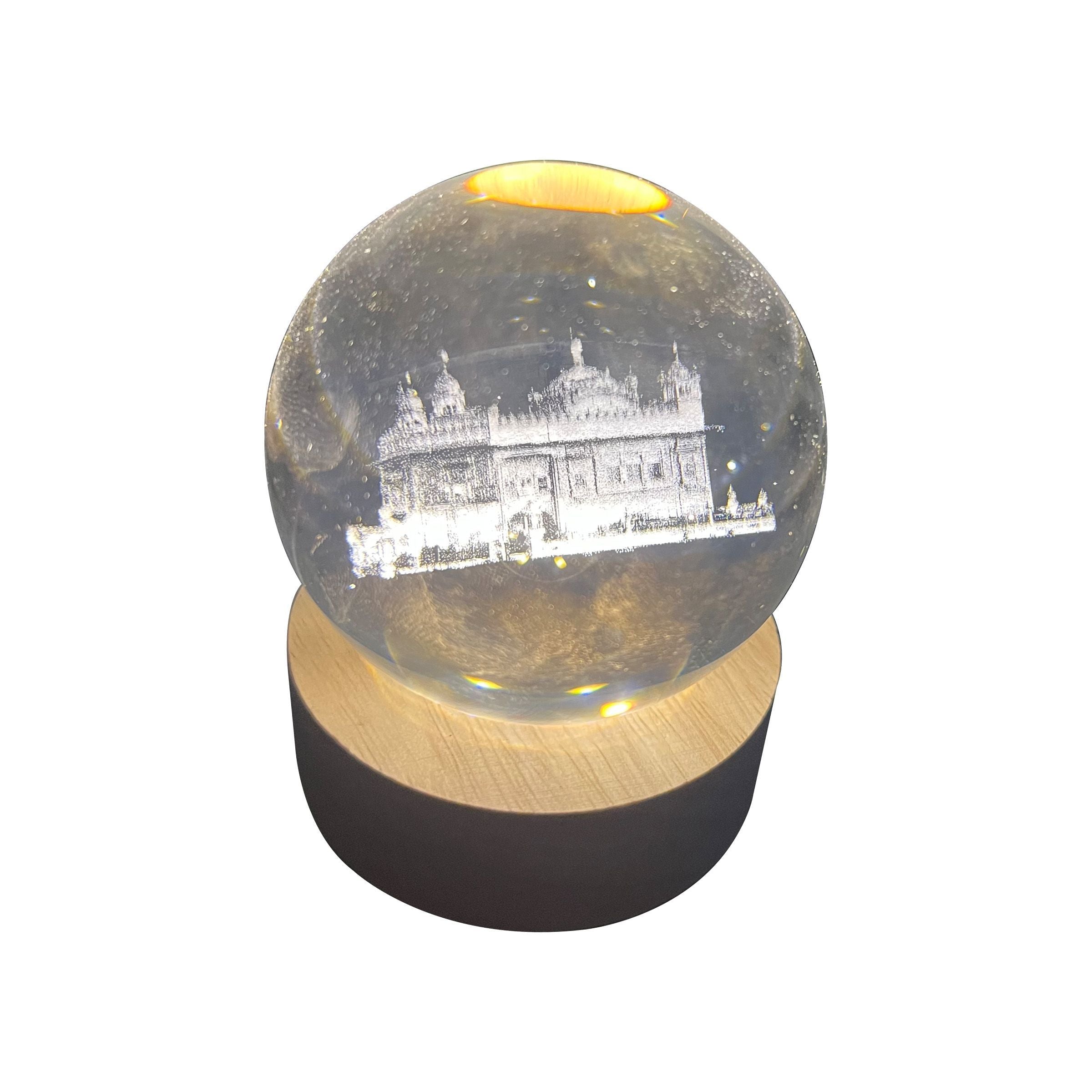 Crystal Ball Golden Temple 8cm CS-GT8