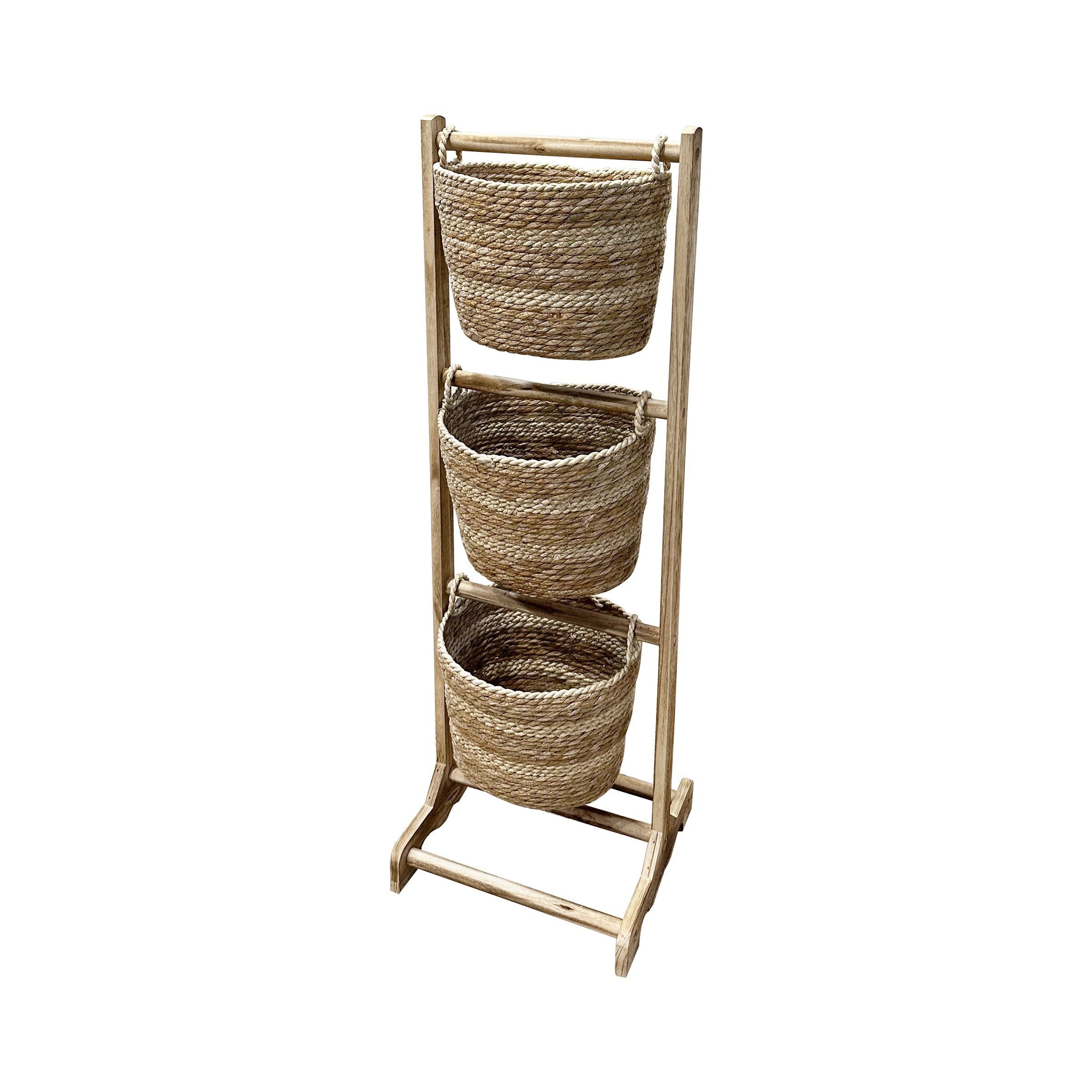 Storage Basket 3 Layers Rattan D-24A S/3