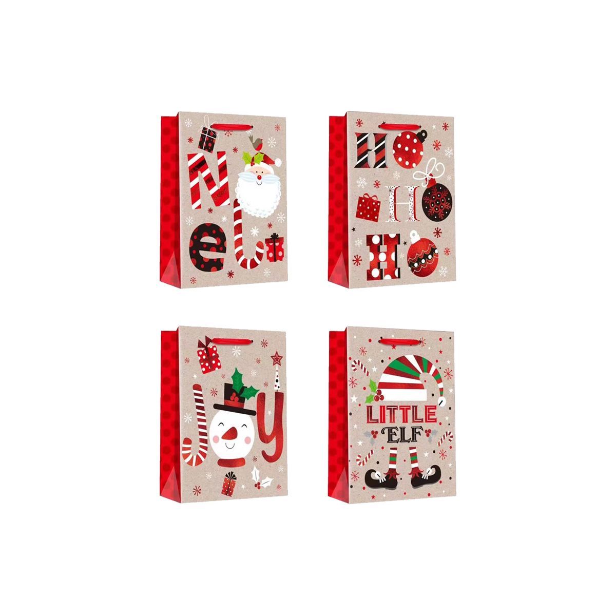 Gift Bag 23x18x10cm / 9"x7"x4" 12Pcs/Pack mix 4 designs GB-758