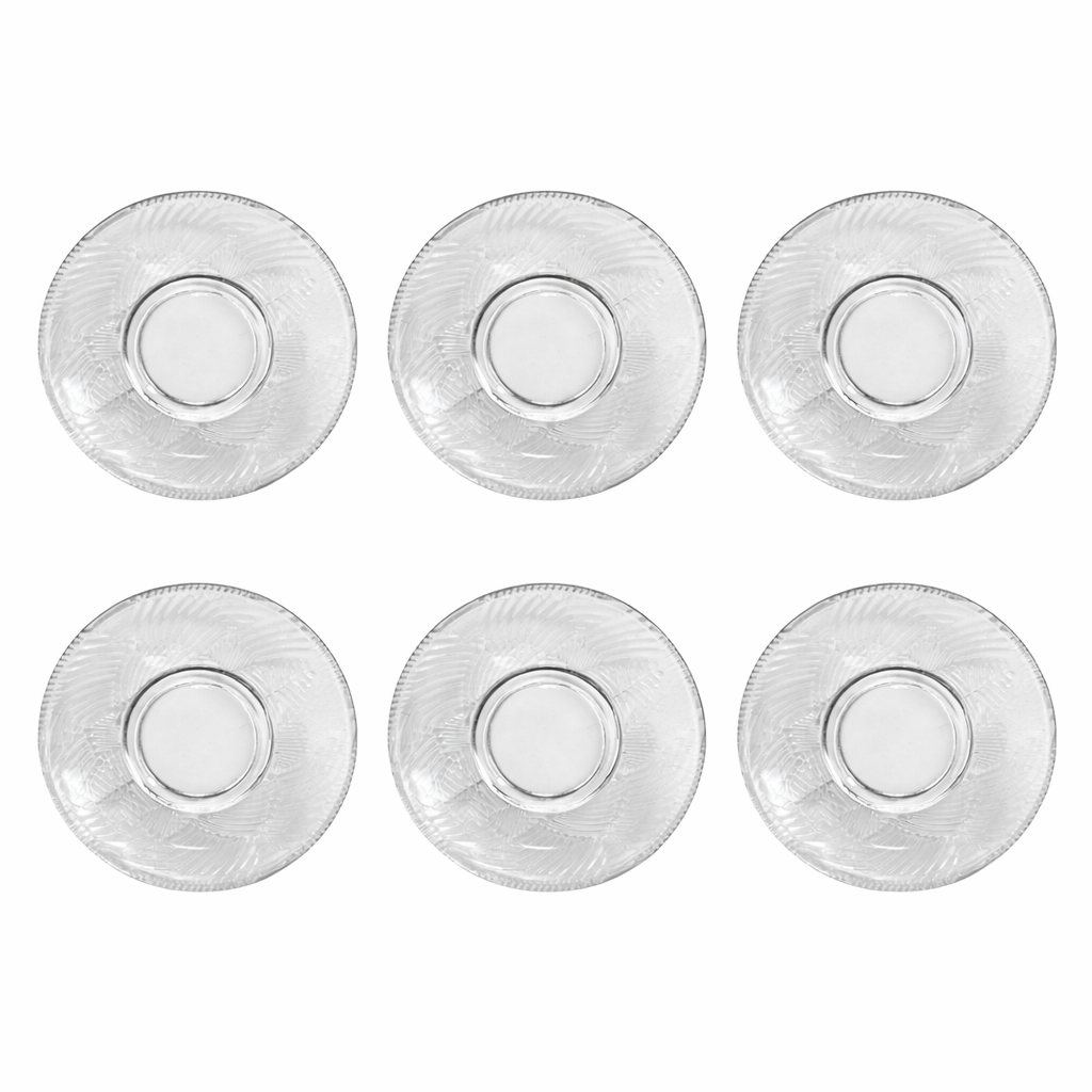 Glass Plate Set 6Pcs Transperanty PZP109SY