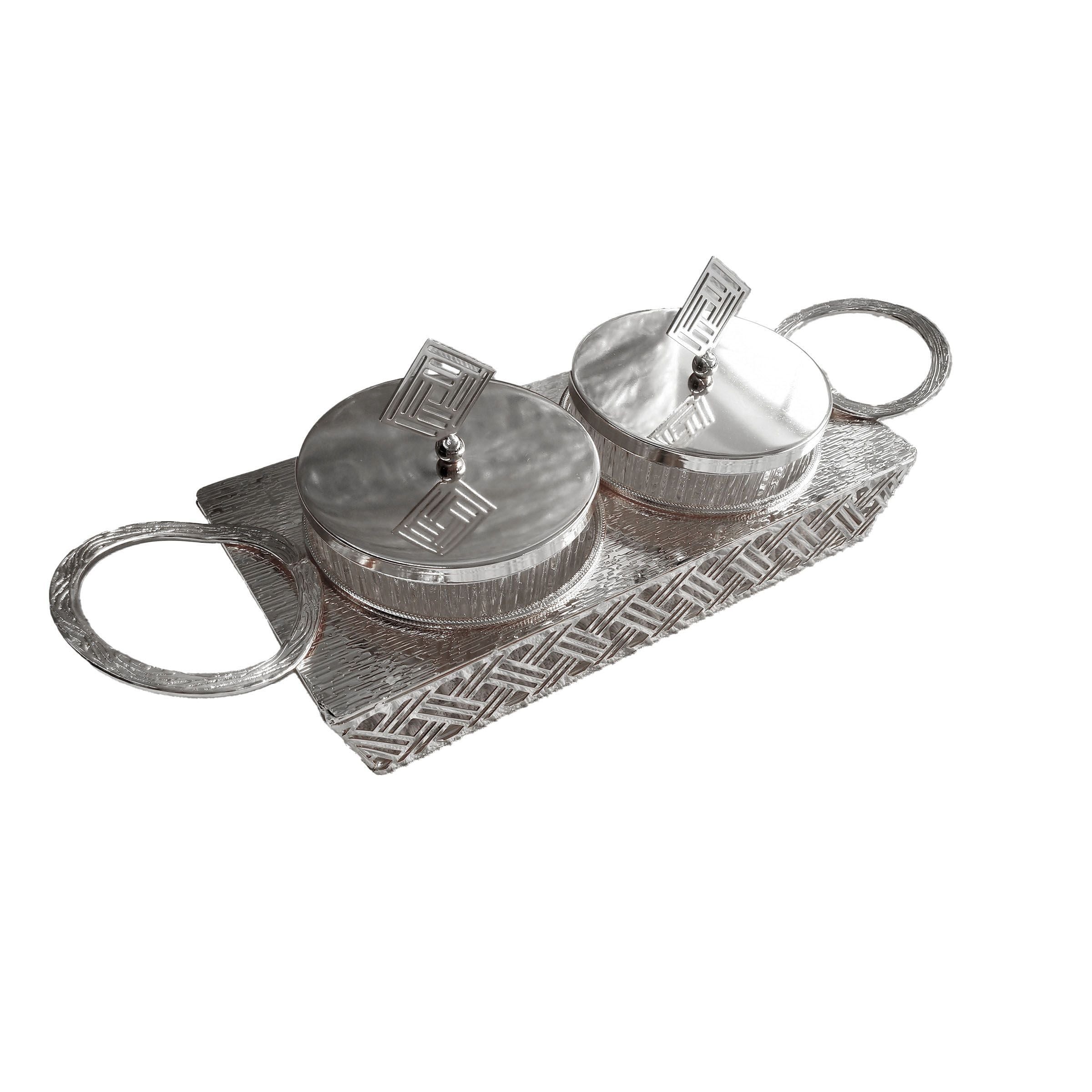 Candy Bowl Set 2Pcs-Silver WJ2033-2-S