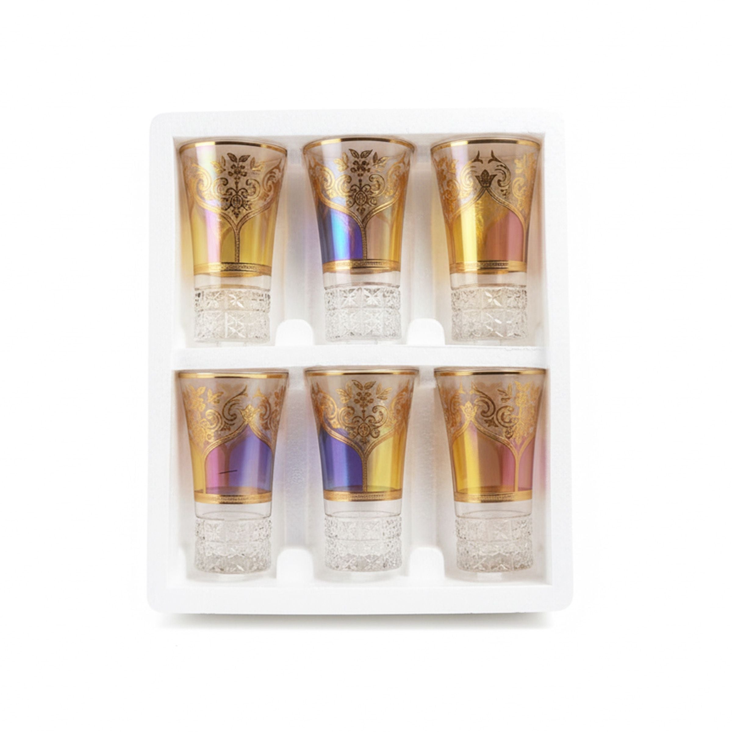 Glass Cup Set 6Pcs 1841-6FGB-1
