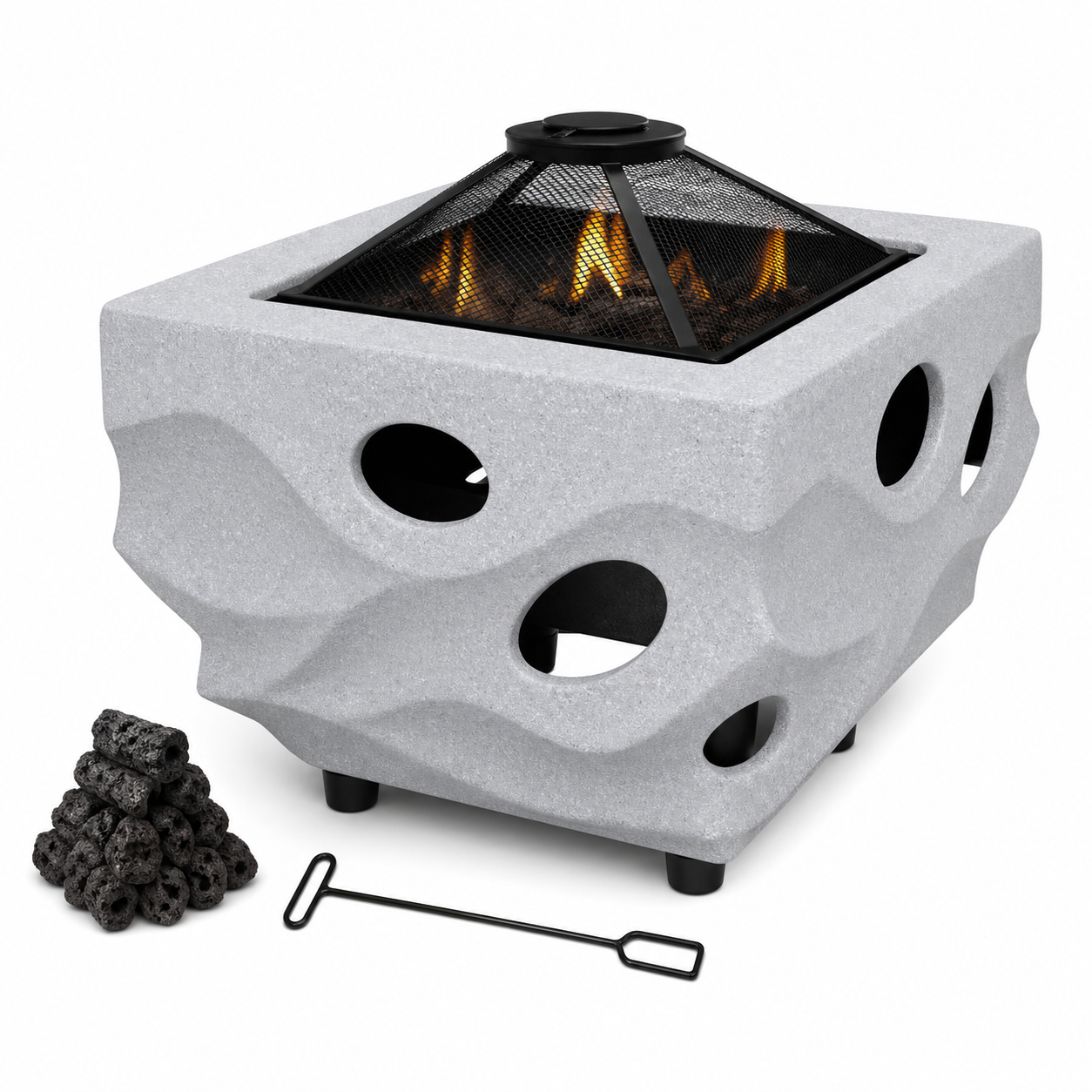 Barbecue Oven 70x70x48.5cm (27.56x27.56x19.09inch) Grey R241513