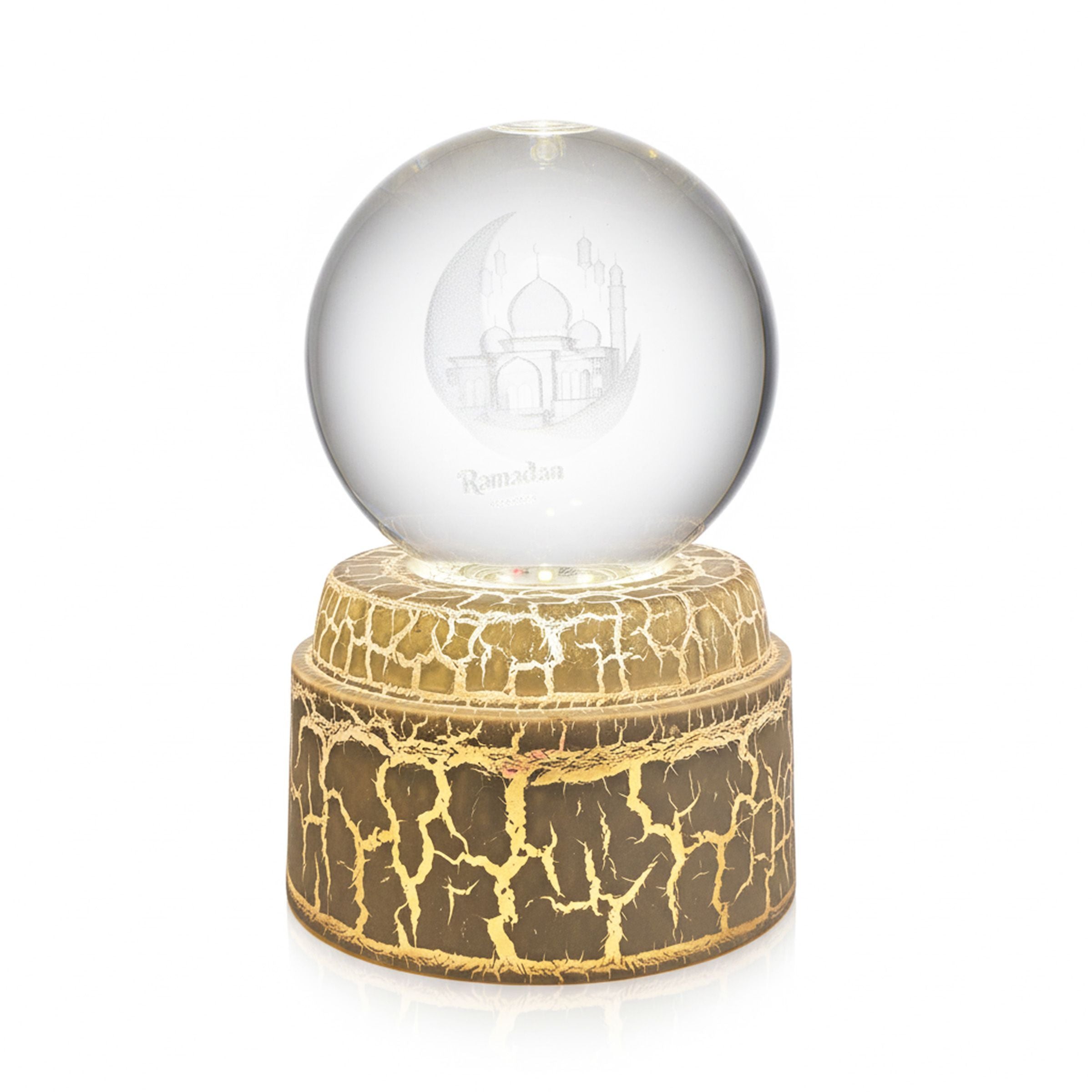 Ramadan Crystal Ball with Light+White Crack pattern base +USB cable RM26-012