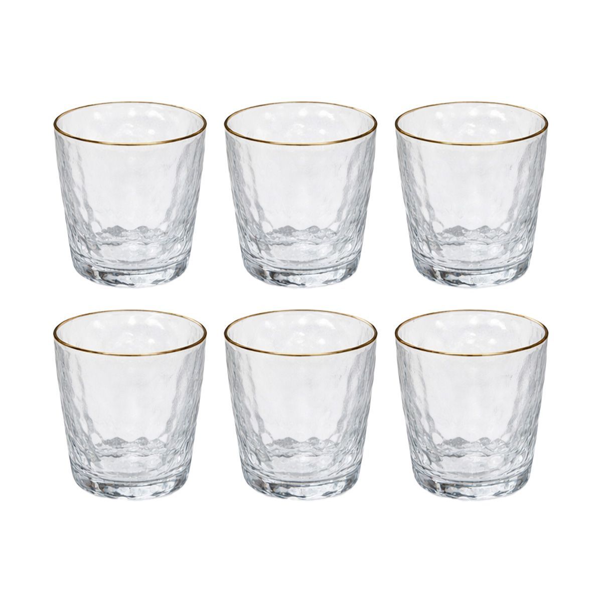 Glass Cup Set 6pcs with Gold edge Y8585