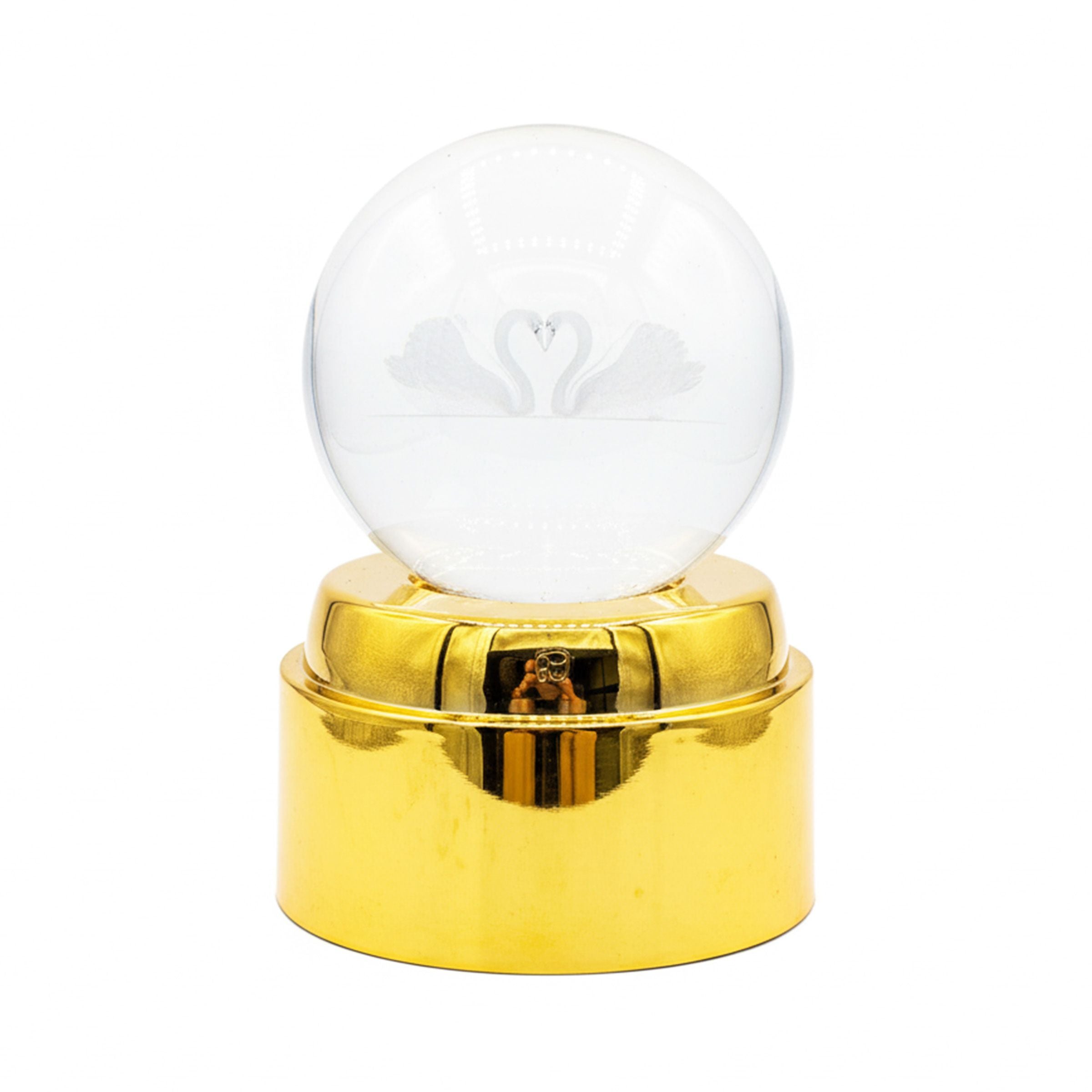 Crystal Ball Swan with Light+Golden base +USB cable   CSW-R802