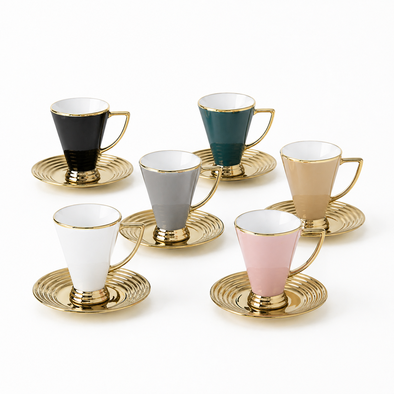 Coffee Cup Set 6 Cups/Saucers H104