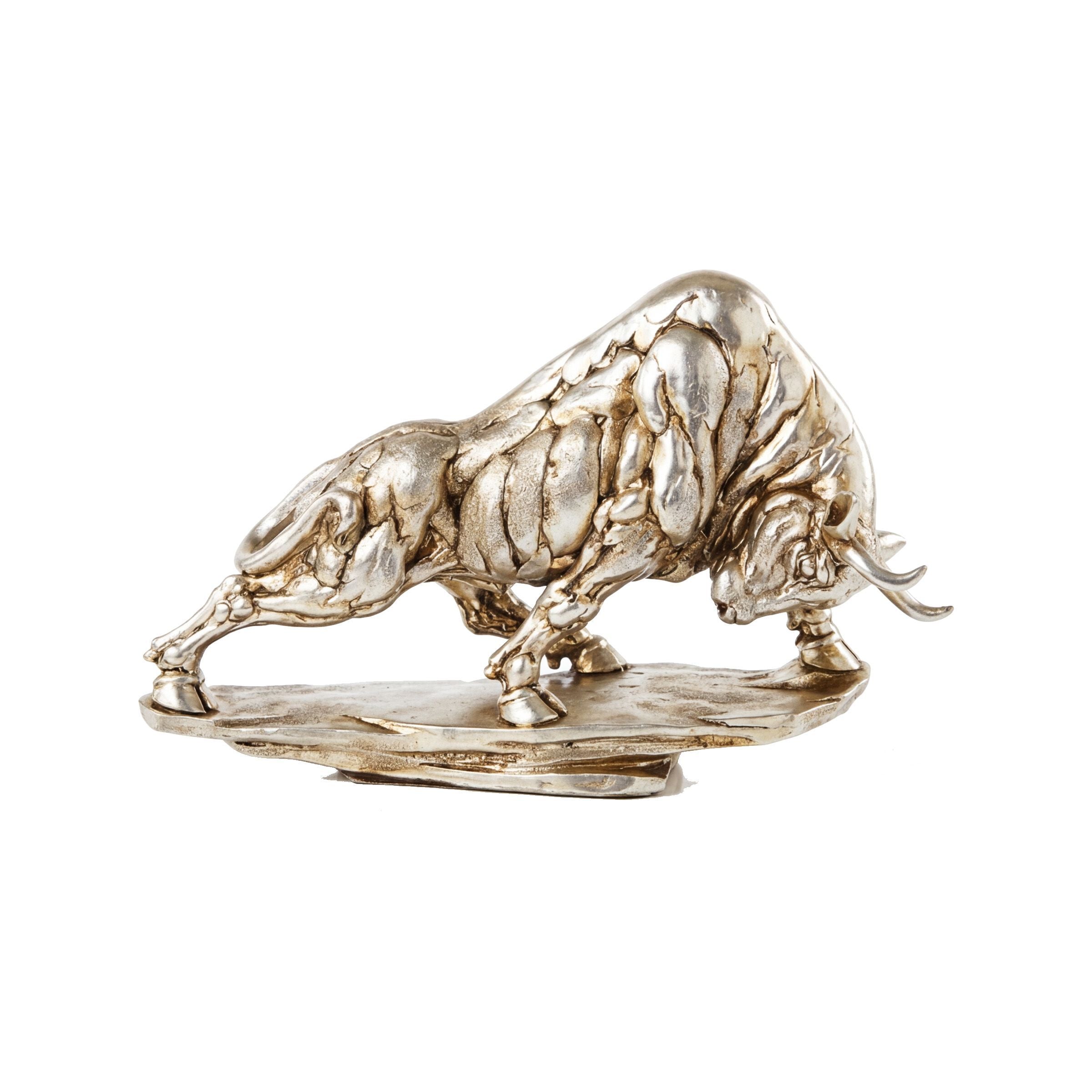 Statue(Bull Design) Silver 37x14x26cm 4067