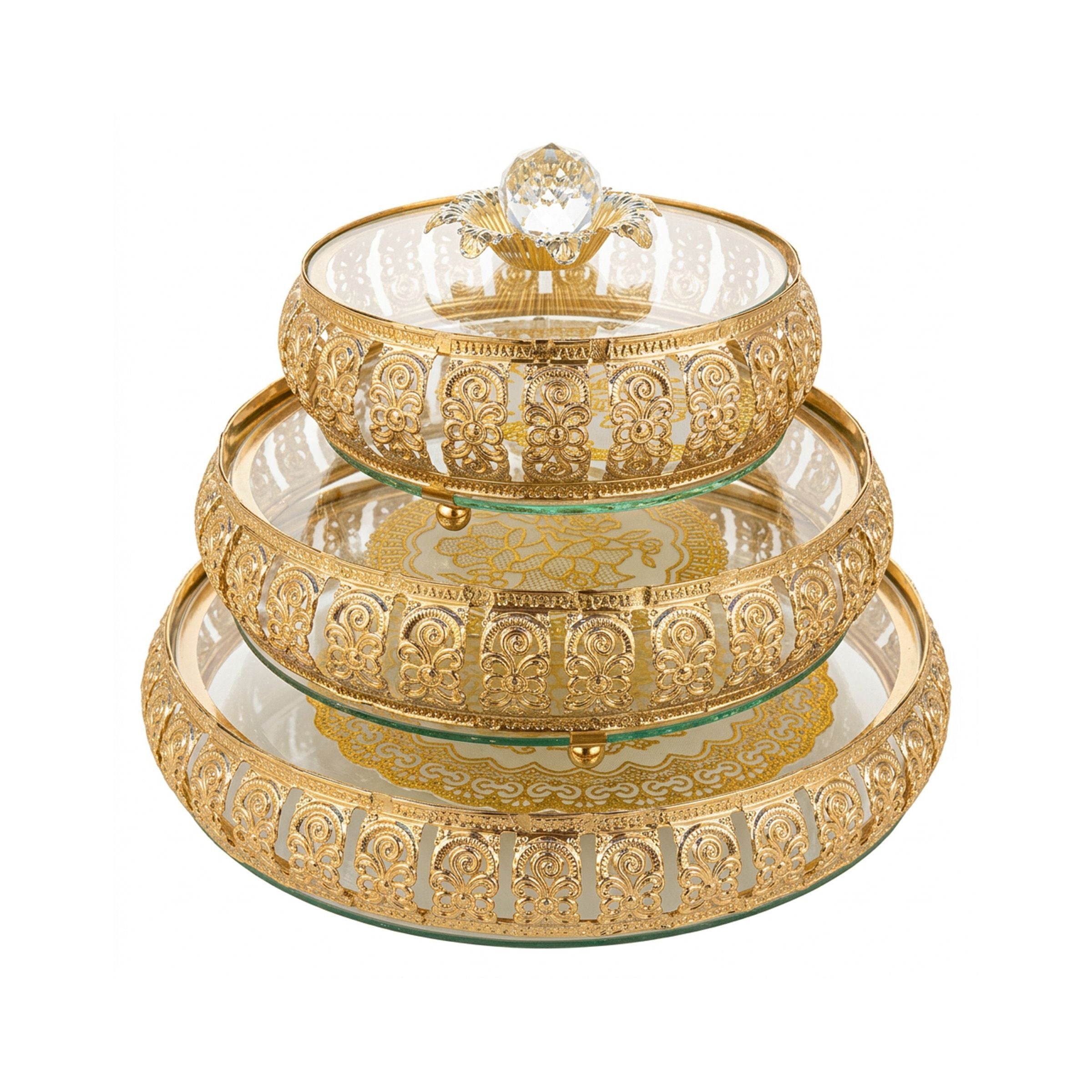 Candy Box set-3Pcs (15/20/25cm-5.91/7.87/9.84inch) Gold XD207