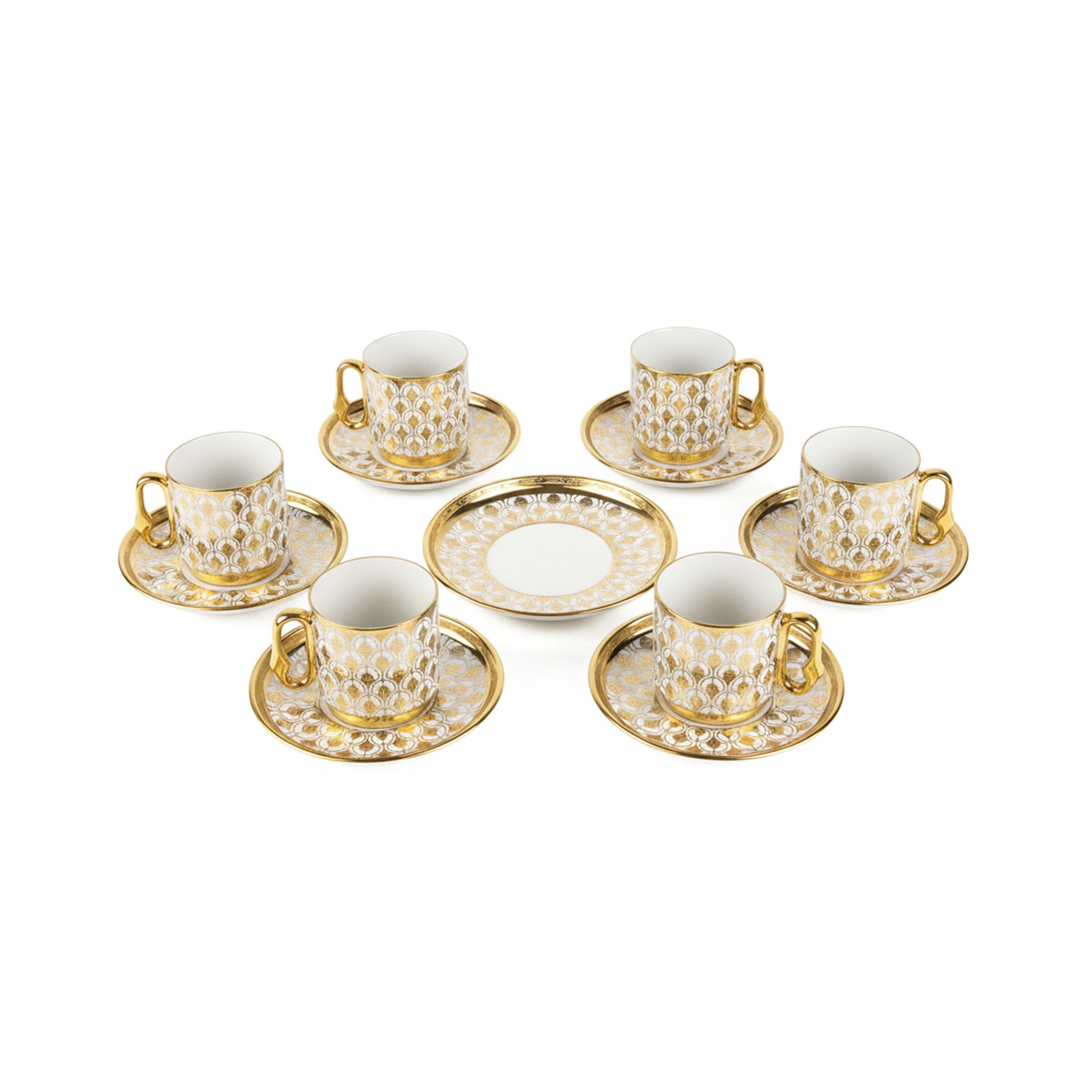 Coffee Cup Set-6Cups/Saucers Gold Cmc-06F