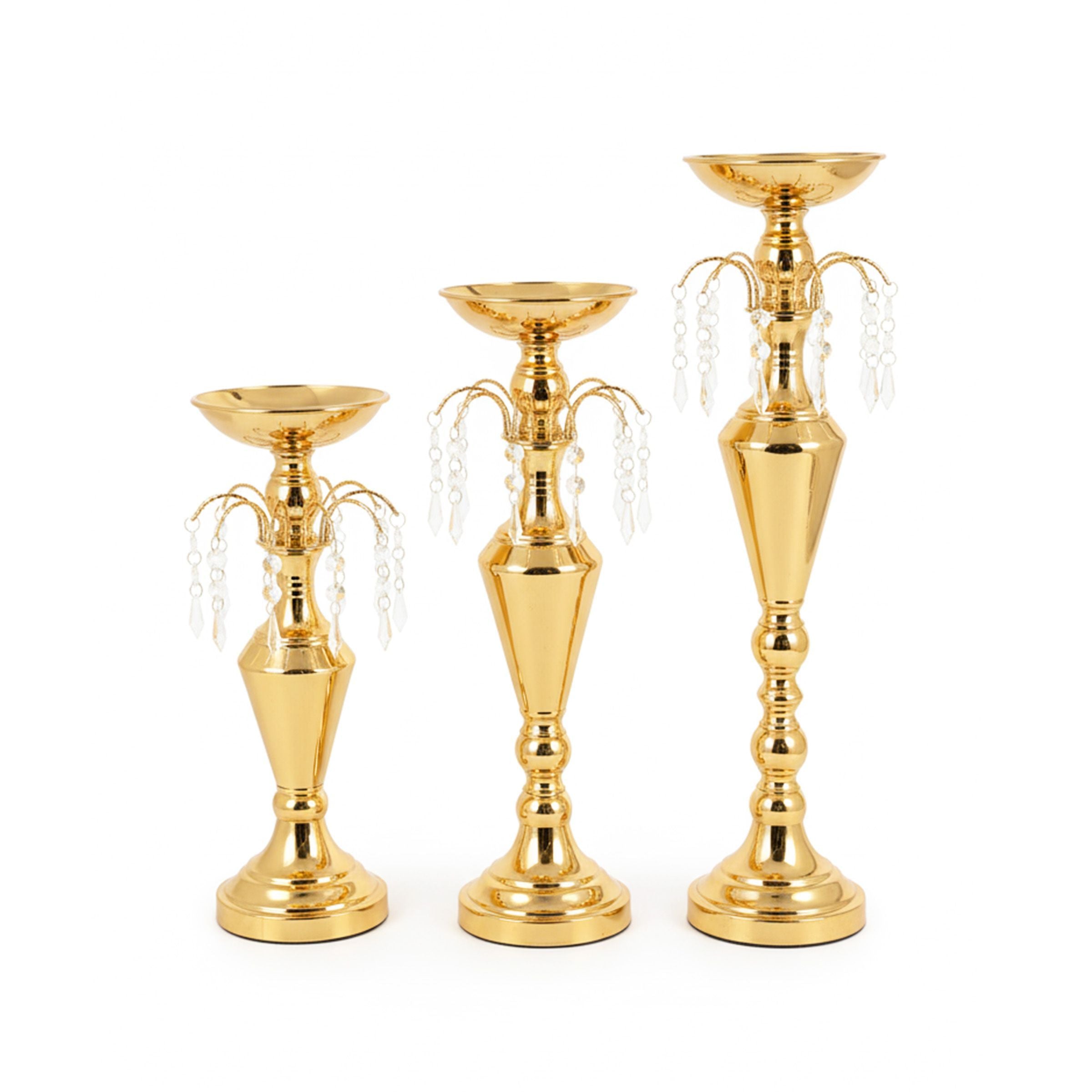 Candle Holder Set 3 Pcs Gold CHD-D3G