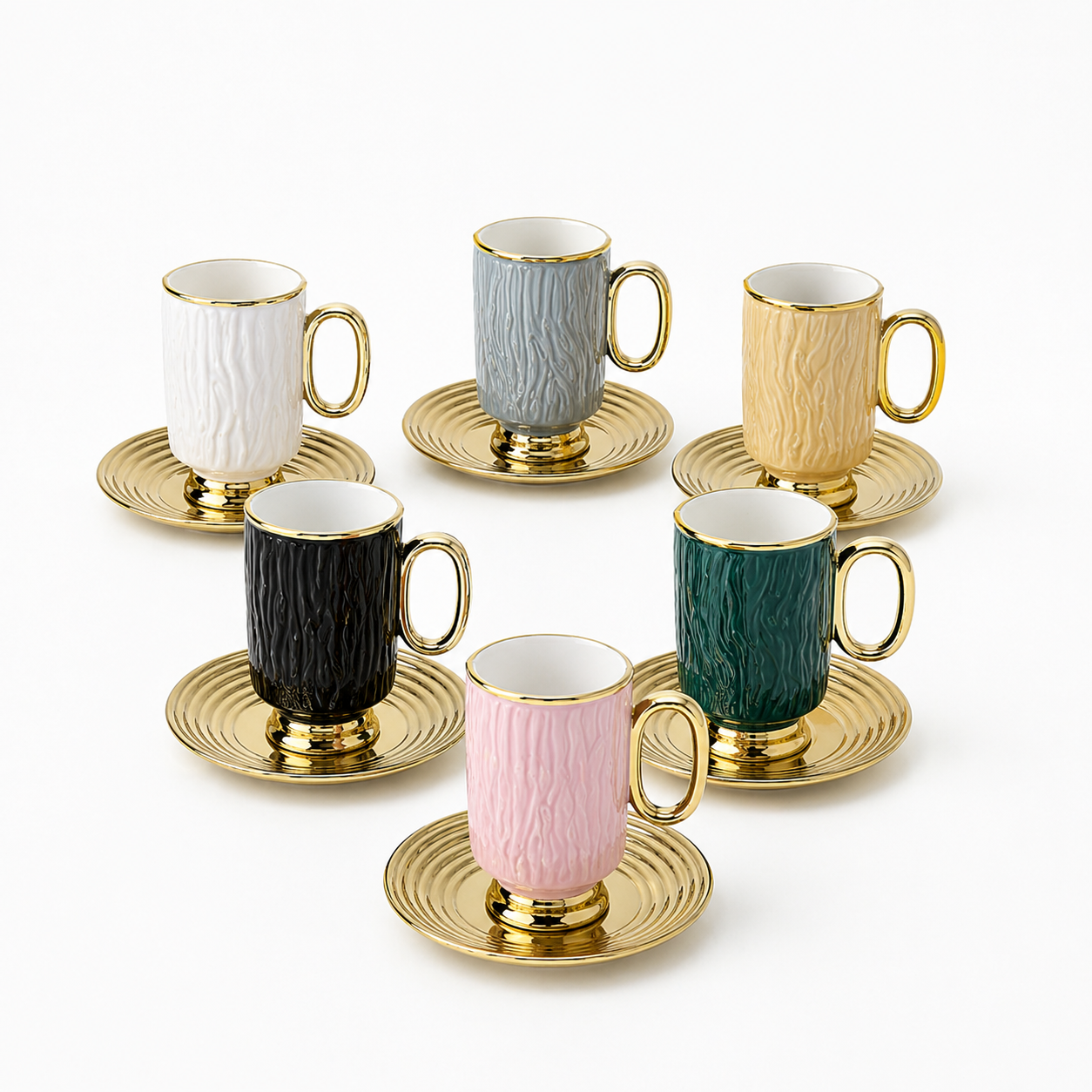 Coffee Cup Set 6 Cups/Saucers H106