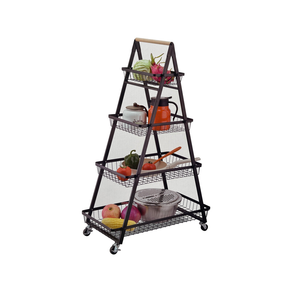 Storage Basket Cart 4 Layers Black - 4033