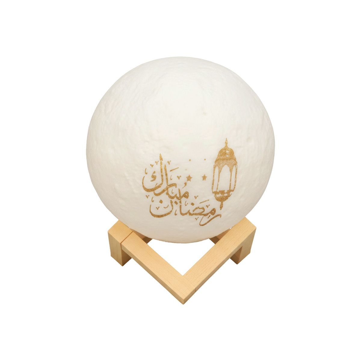 Ramadan Lantern ball with stand-18cm White RM26-034