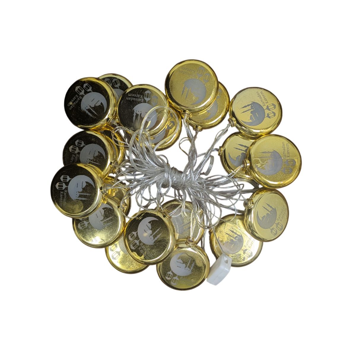Ramadan LED String Light Gold Round design (20pcs light /warm light) RM25-358 10 FT