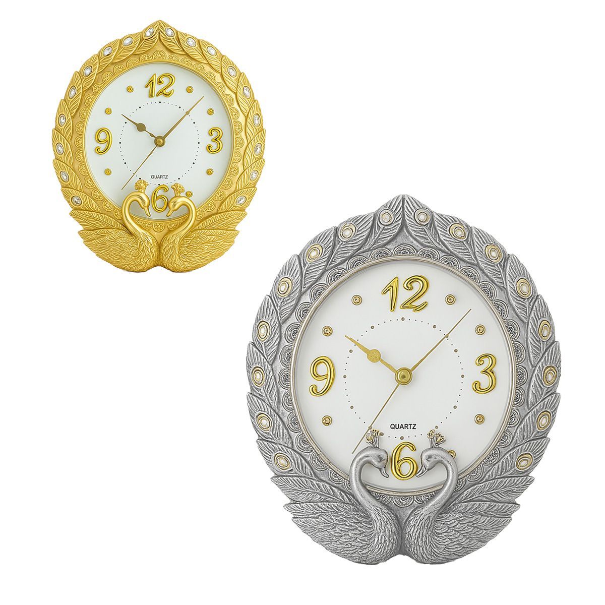 Wall Clock 50x47cm(19.69x18.5inch) Gold/Silver 4509Z6