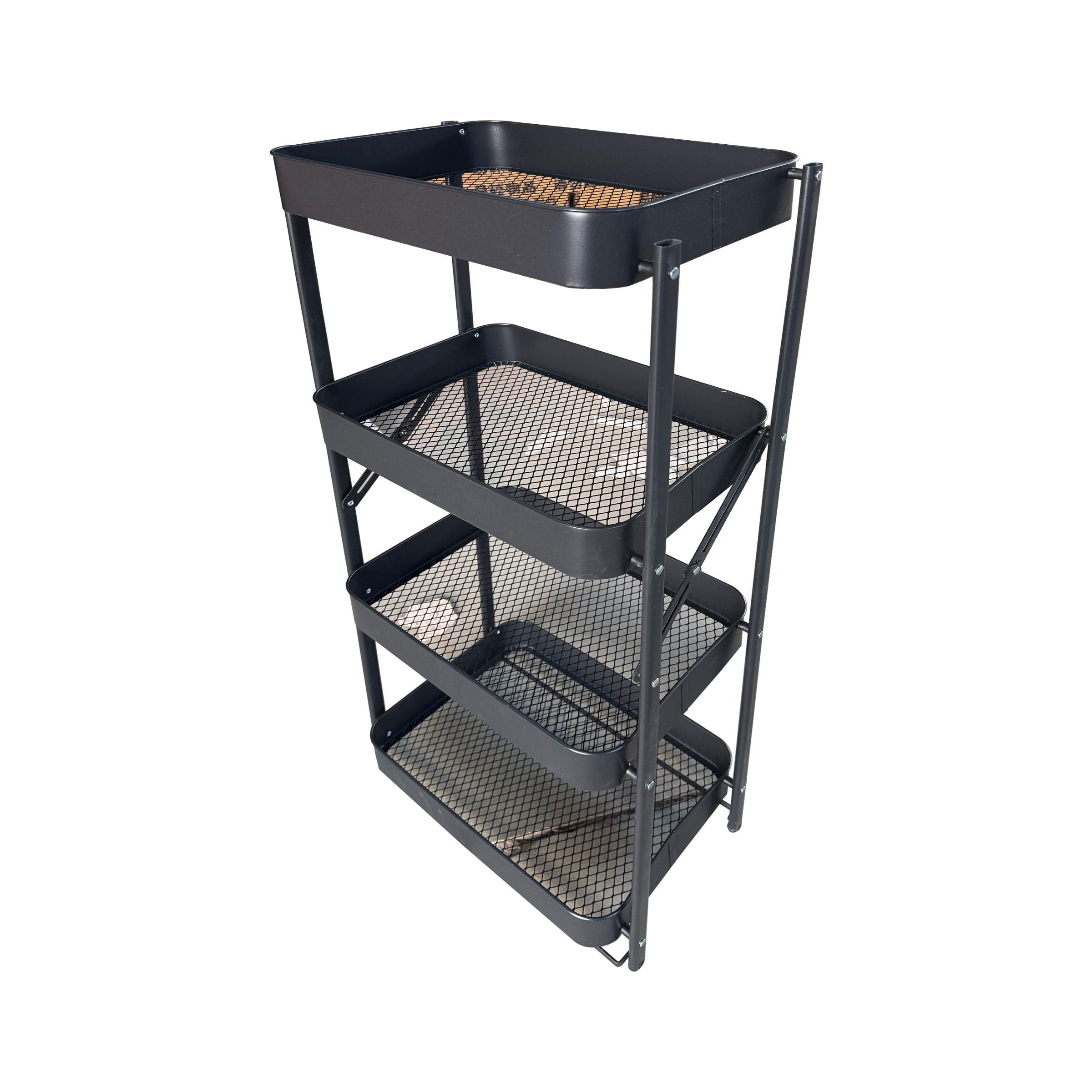 Foldable Storage Rack 4Layers Black 108x40x29cm(42.52x15.75x11.42inch)  FSR-B4
