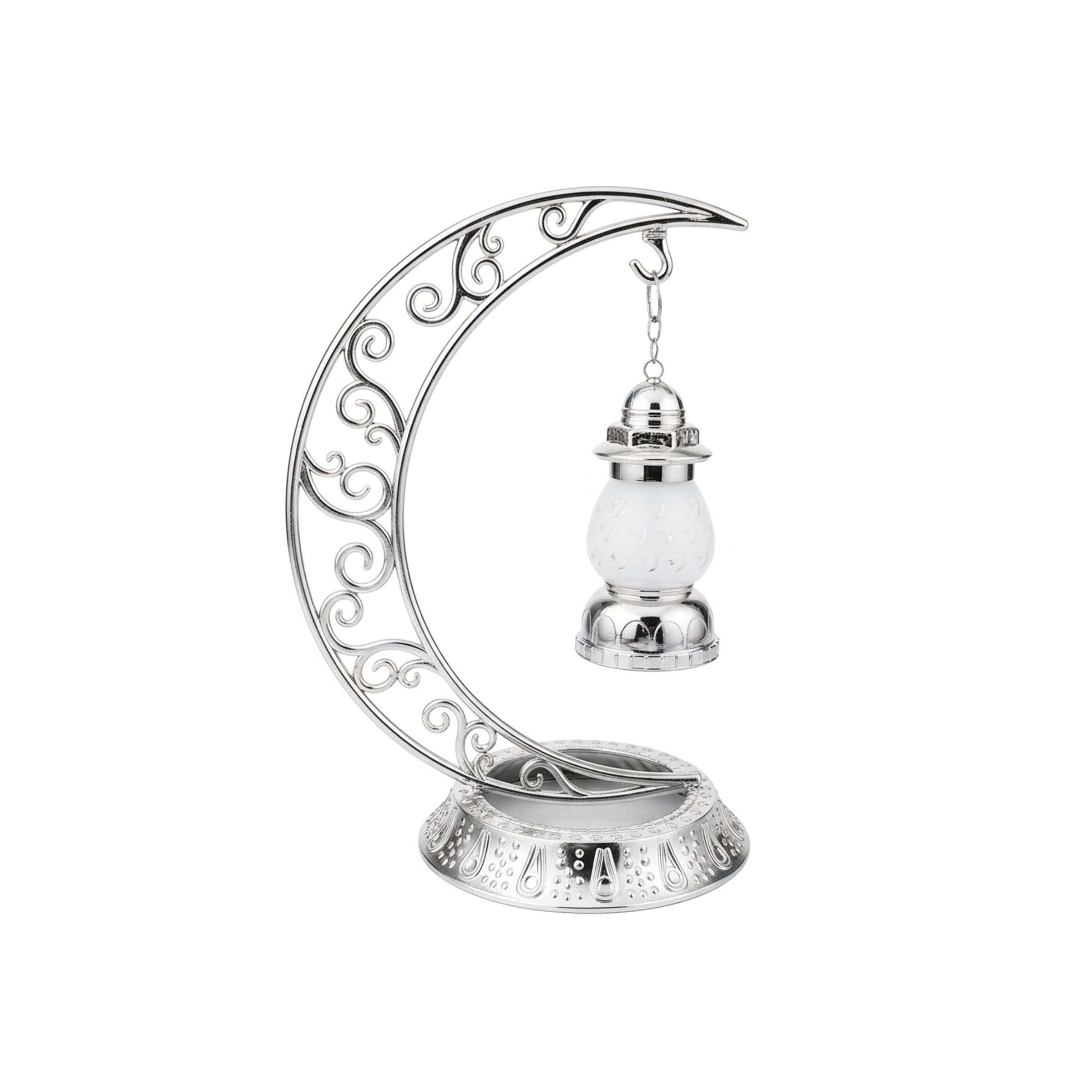 Ramadan Decor Crescent + Lantern Silver RM26-047