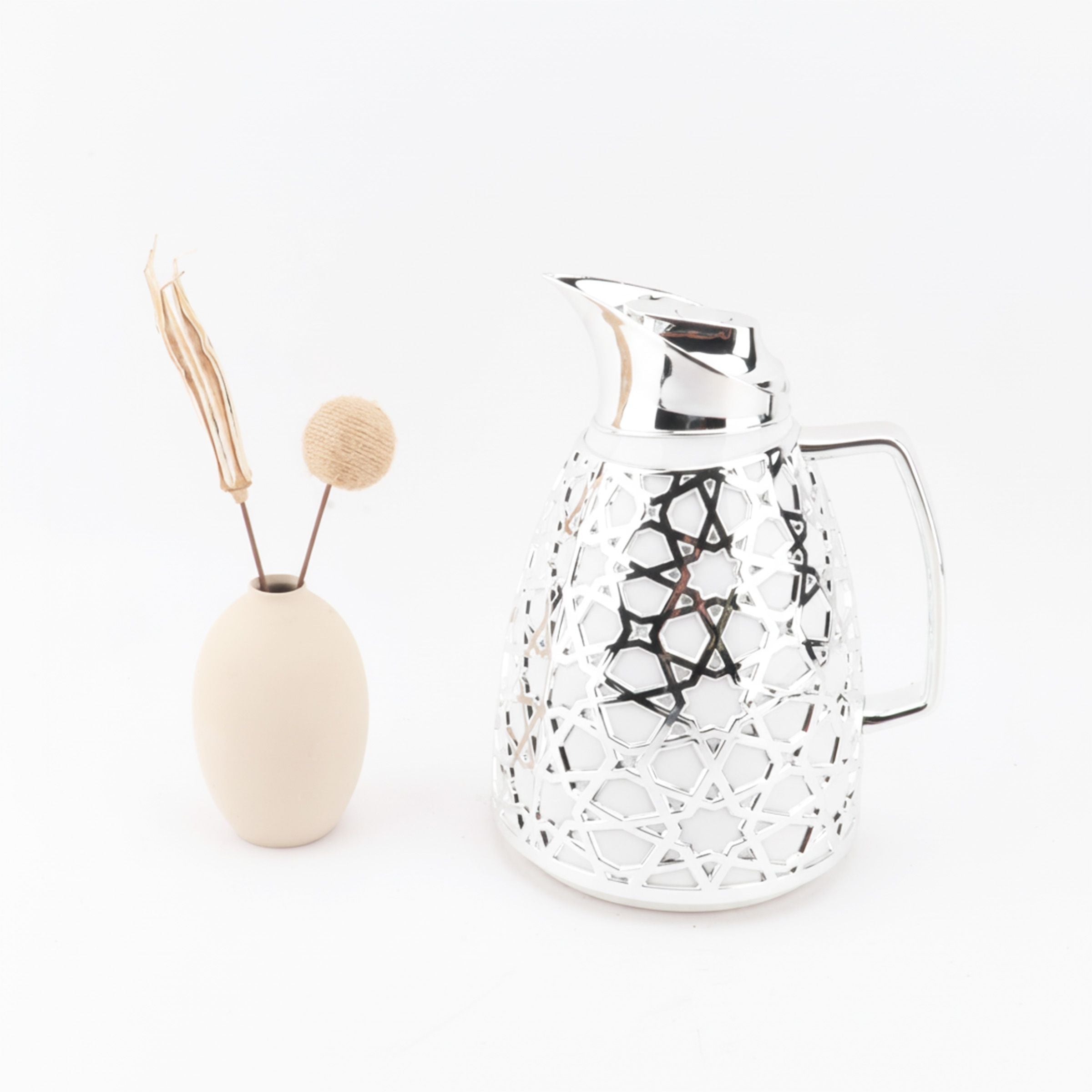 Vacuum Flask White+Silver 1.0L EJS-2501-WS