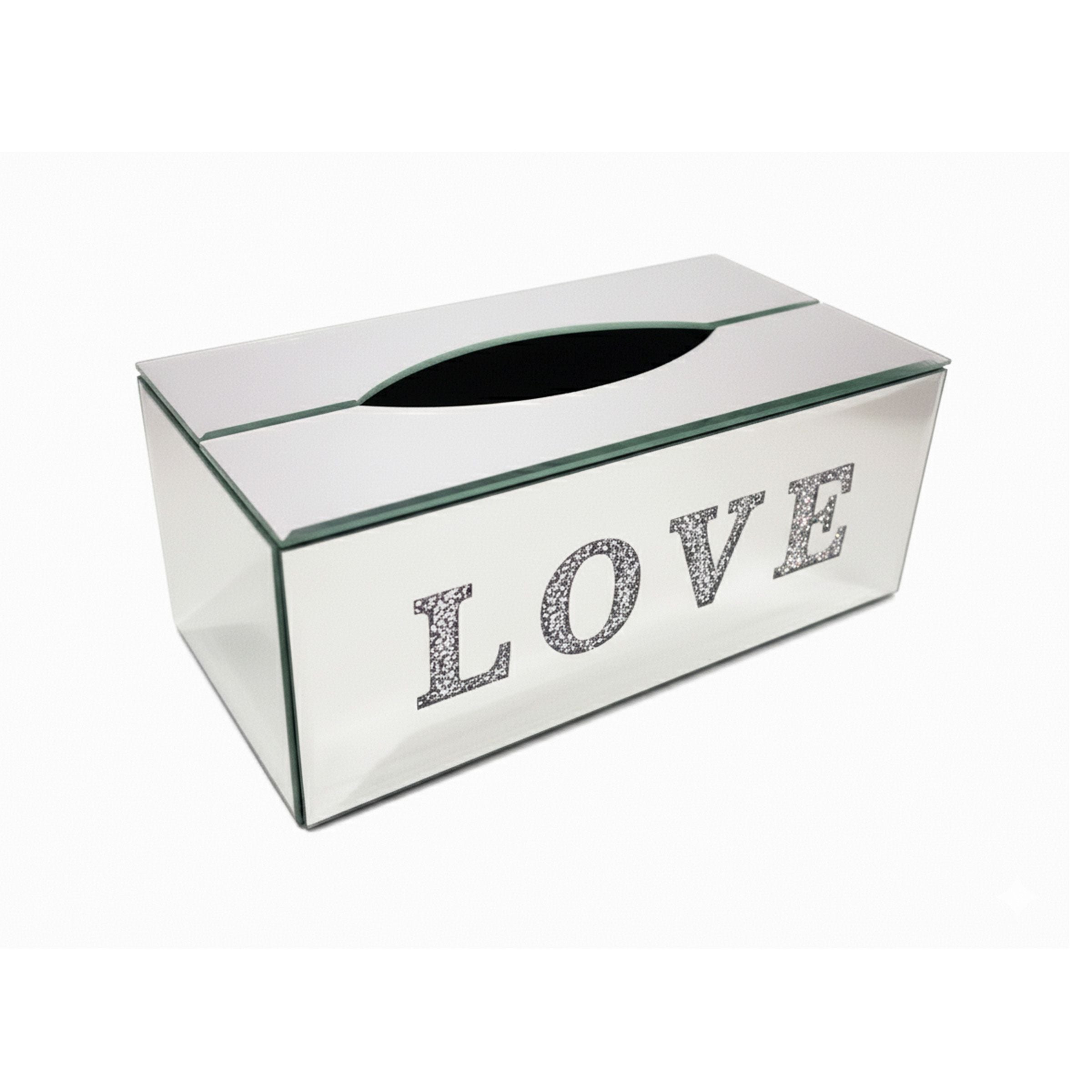 Tissue Box (LOVE design) Silver+Silver Words 25x12x10cm (9.84x4.72x3.94inch) SY06-L