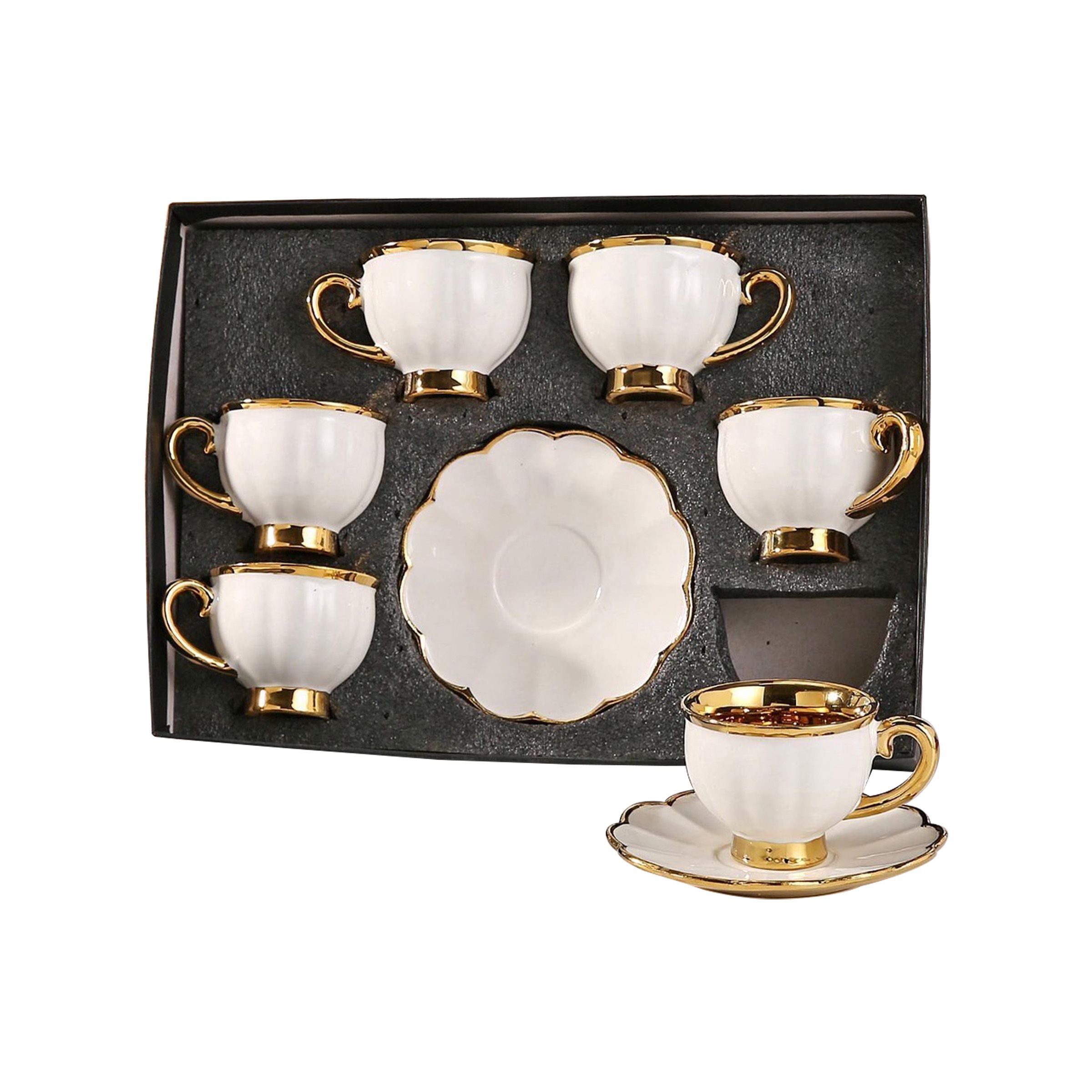 Coffee Cup Set 6pcs Cups/Saucers-100ml HS-4022