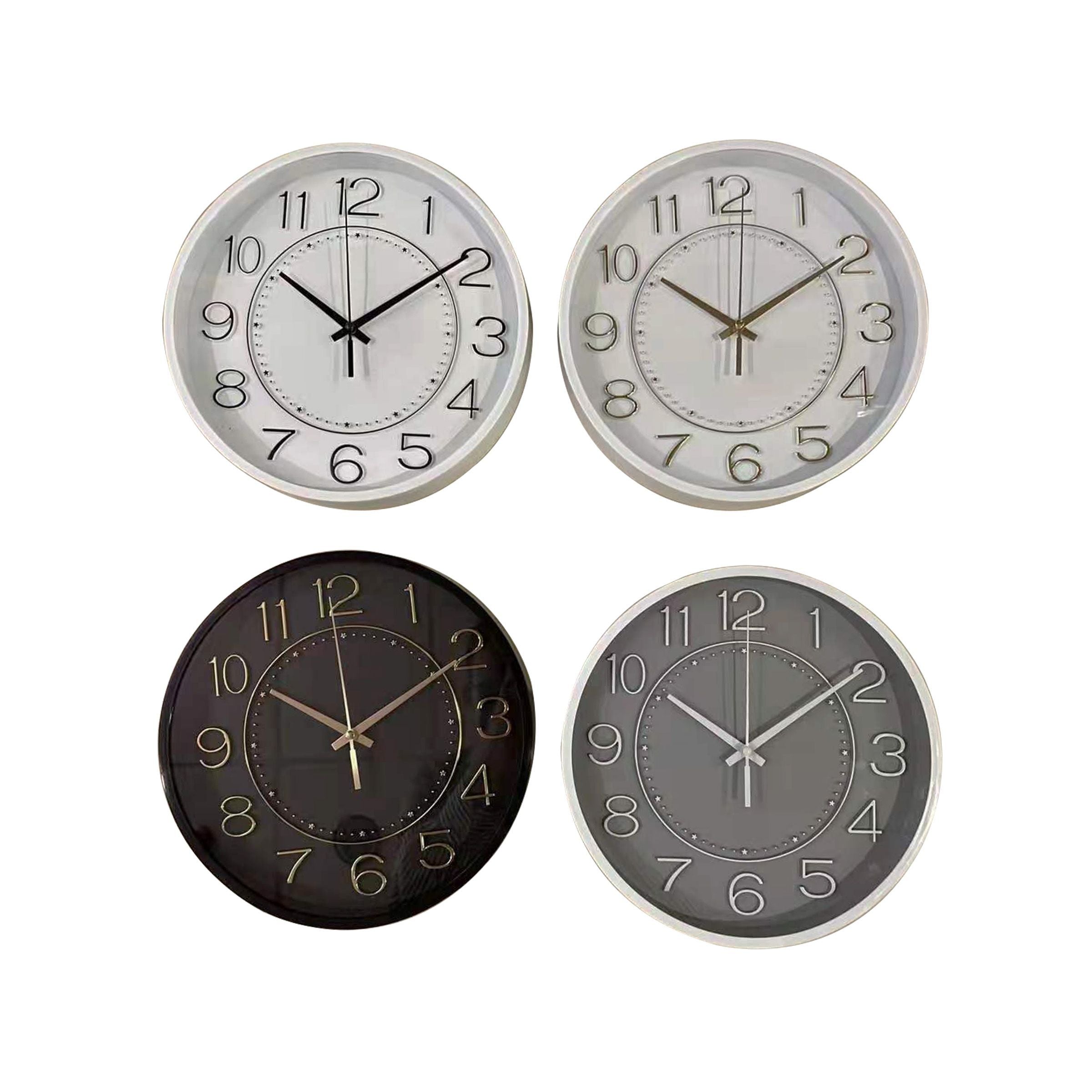 Wall Clock 25x25cm(9.84x9.84inch) Mix 4 Colors 6053T18