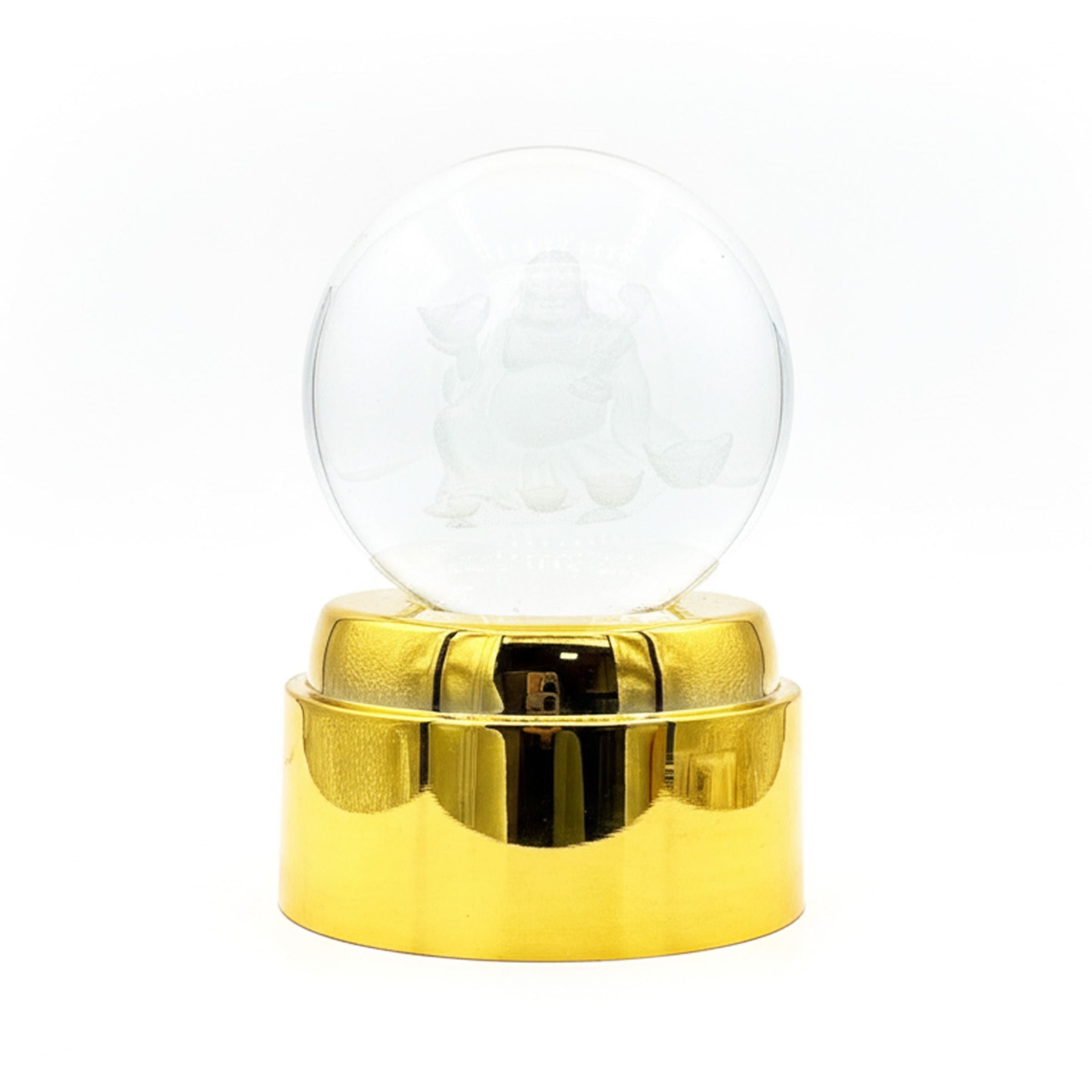 Crystal Ball Maitreya Buddha with Light+Golden base +USB cable   CBD-R804
