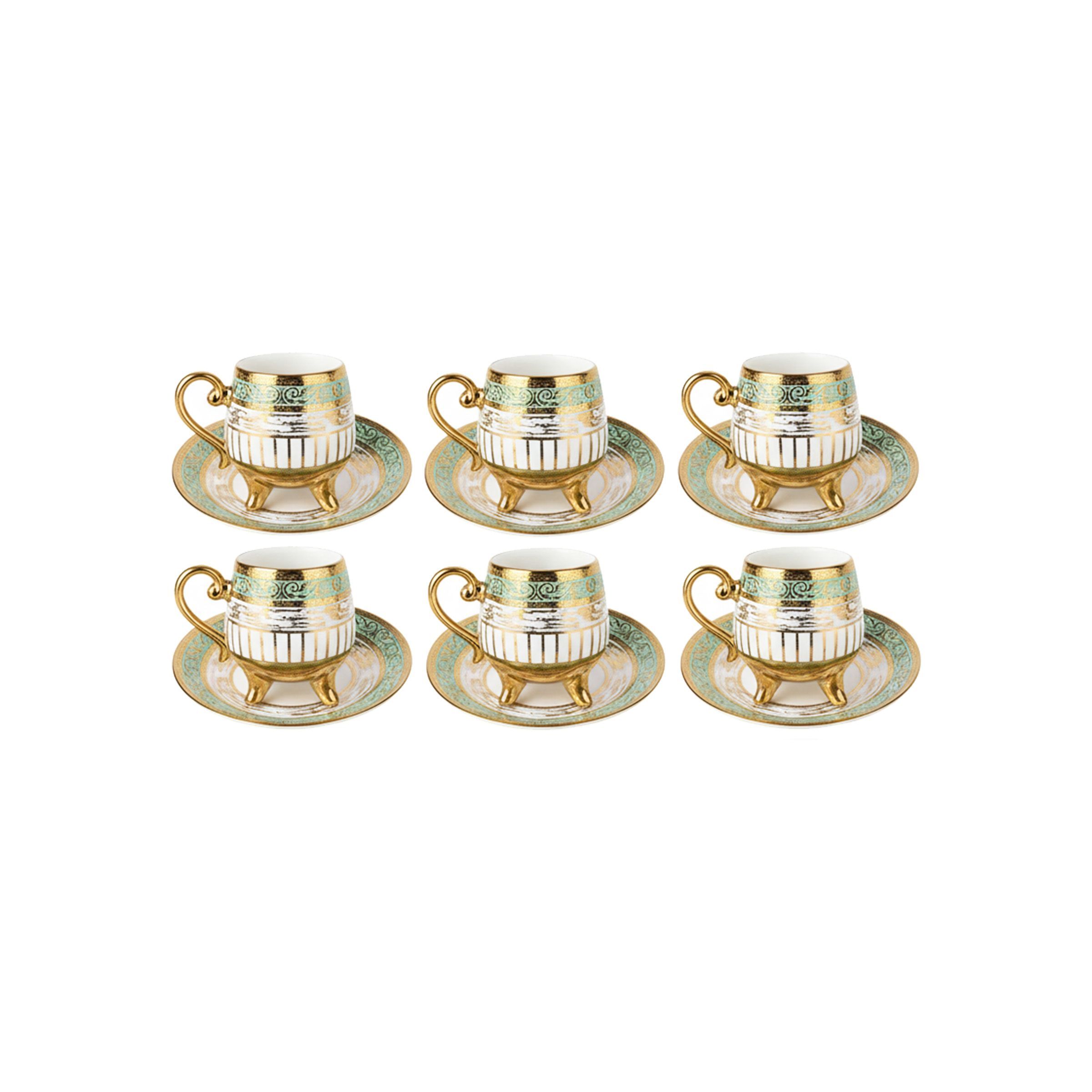 Coffee Cup Set-6Cups/Saucers Gold Cmc-06C