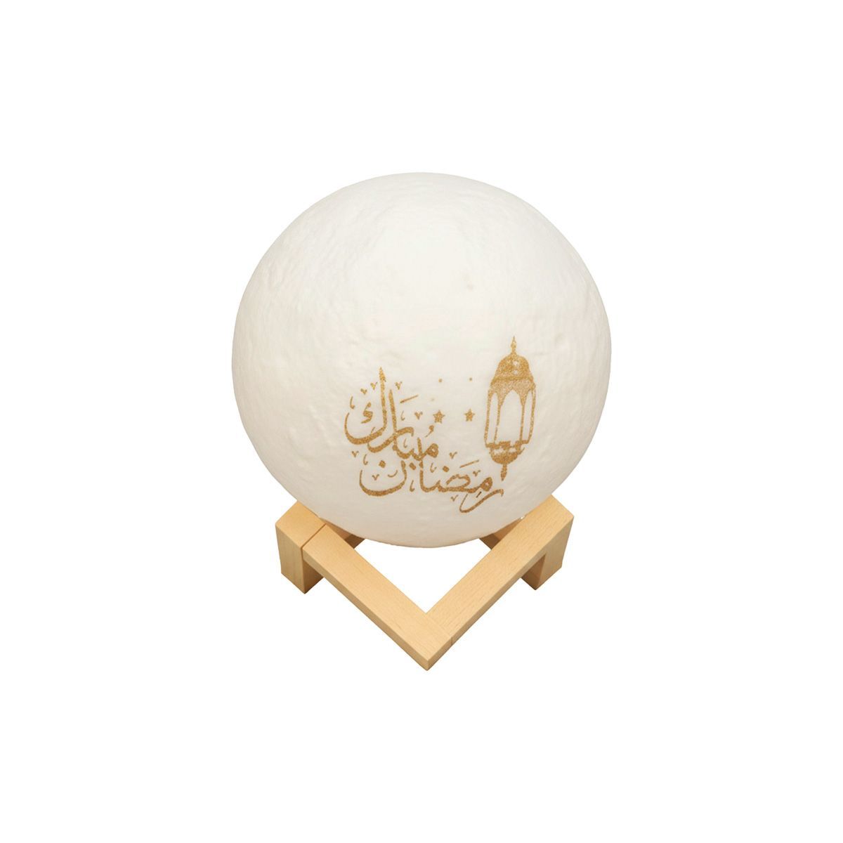 Ramadan Lantern ball with stand-14cm White RM26-033