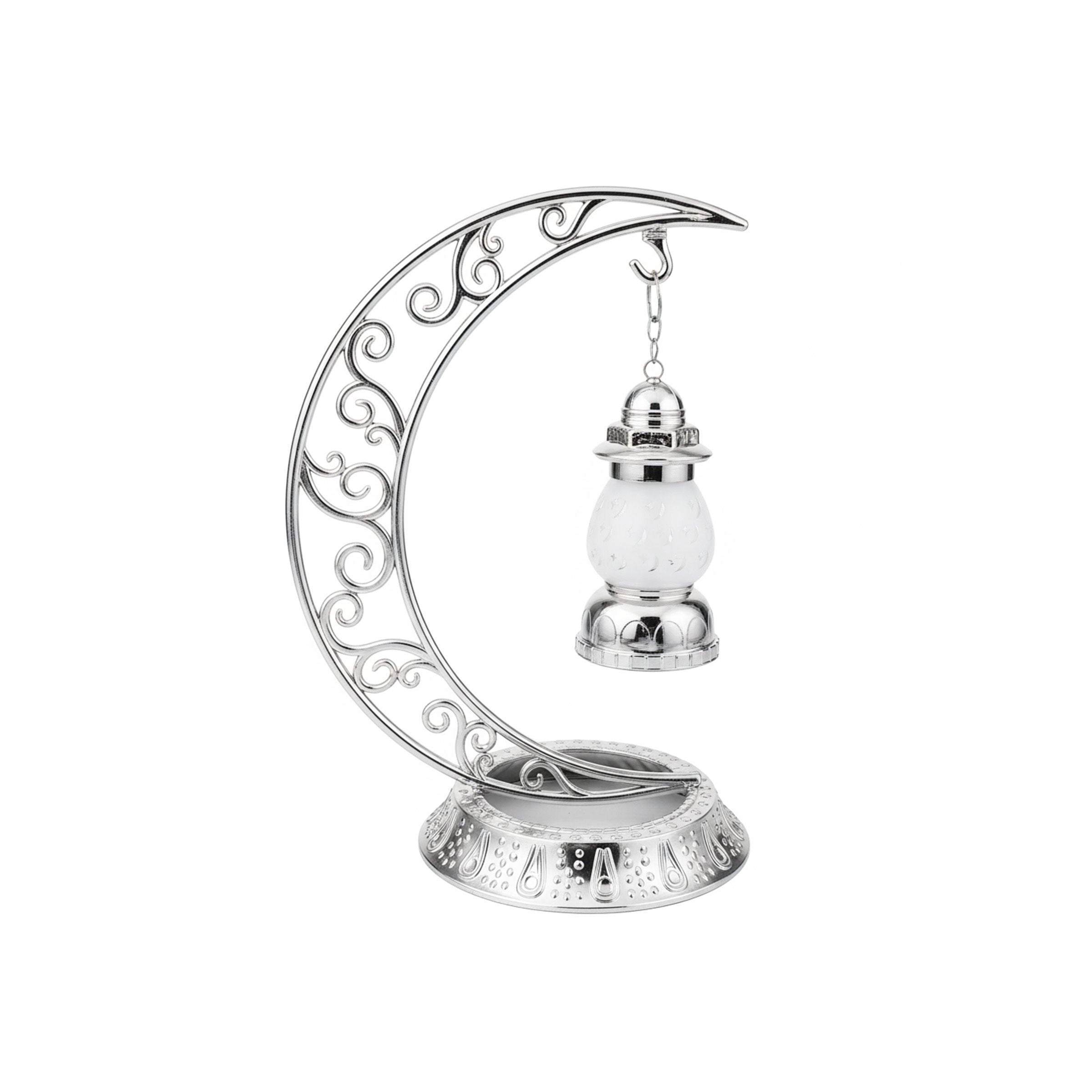 Ramadan Decor Crescent + Lantern Silver RM26-049