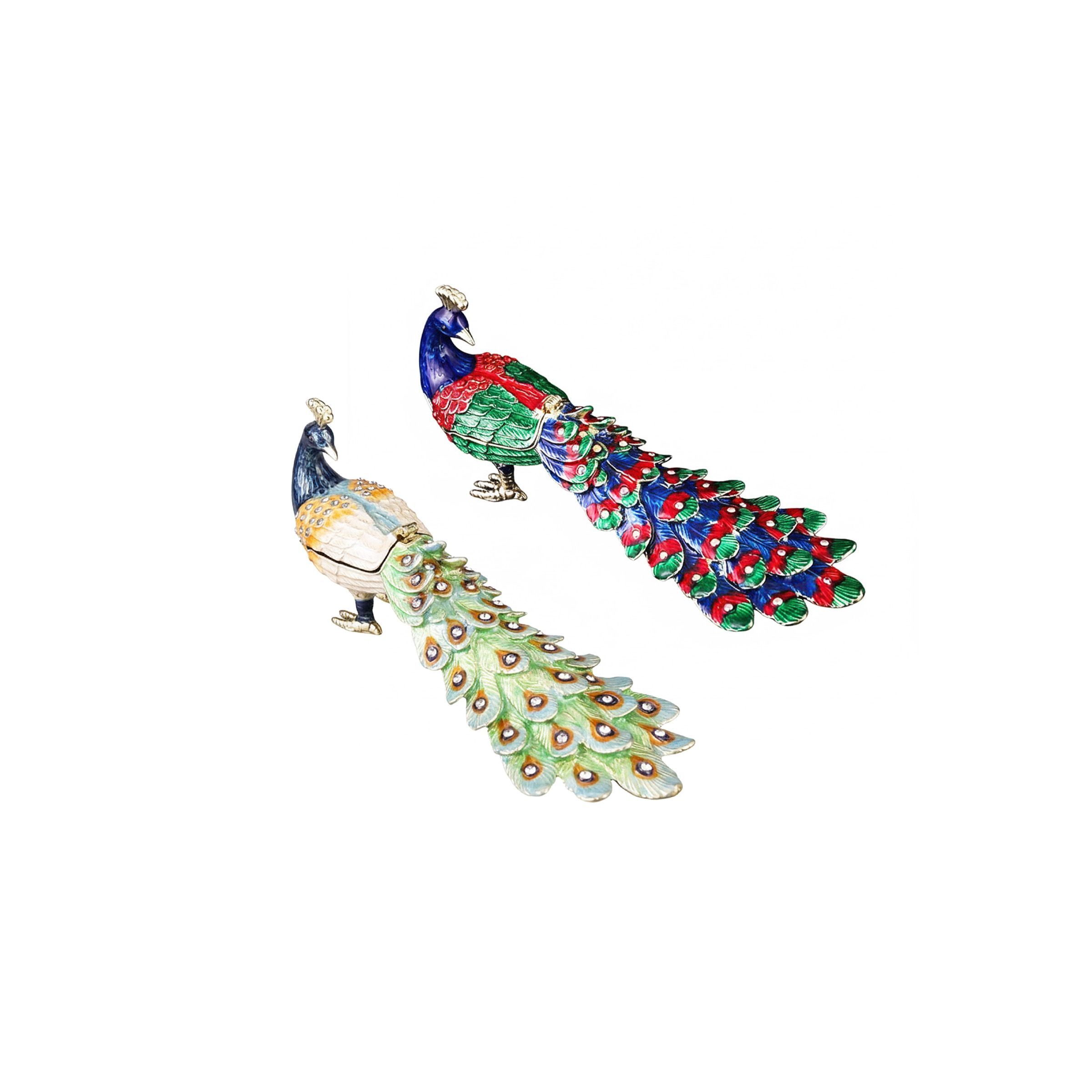 Peacock Jewlery Box Mix colors 15.5x5.5x7.5cm (6.1x2.16x2.95inch) CT PK48