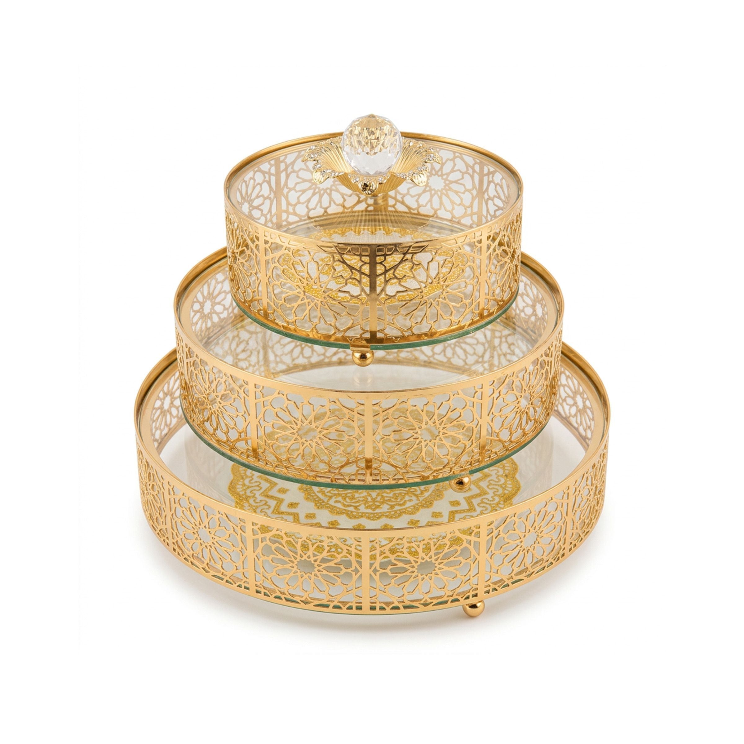Candy Box set-3Pcs (15/20/25cm-5.91/7.87/9.84inch) Gold XD204