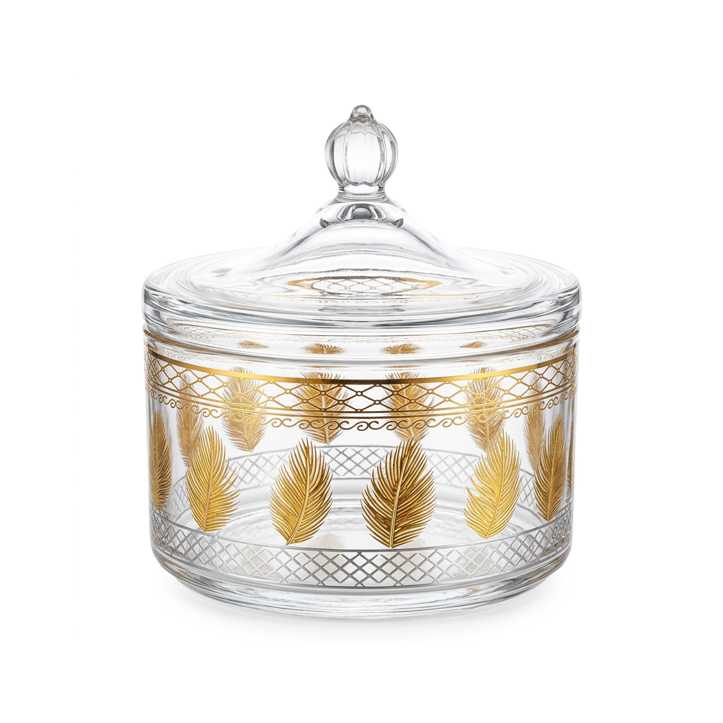 Glass Candy  Bowl with Lid TG002-1D-34