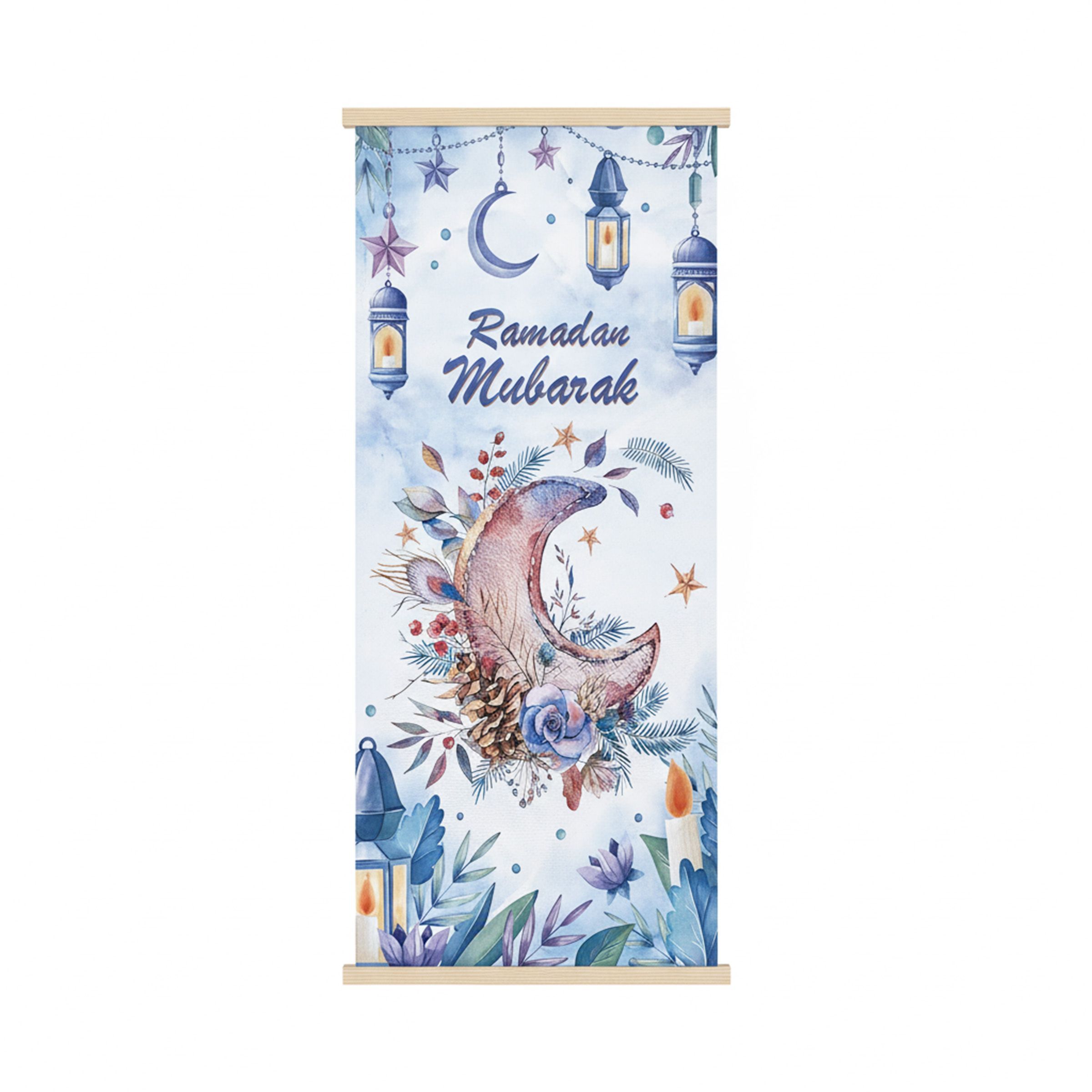 Ramadan Hanging Banner Eid Mubarak 40x80cm(15.75x31.5inch) RM26-075