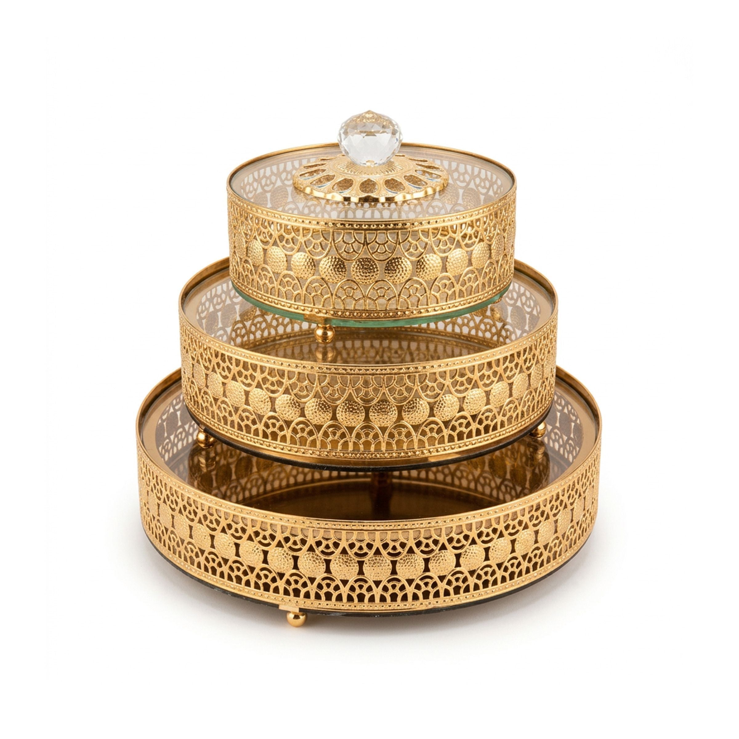 Candy Box set-3Pcs (15/20/25cm-5.91/7.87/9.84inch) Gold XD209