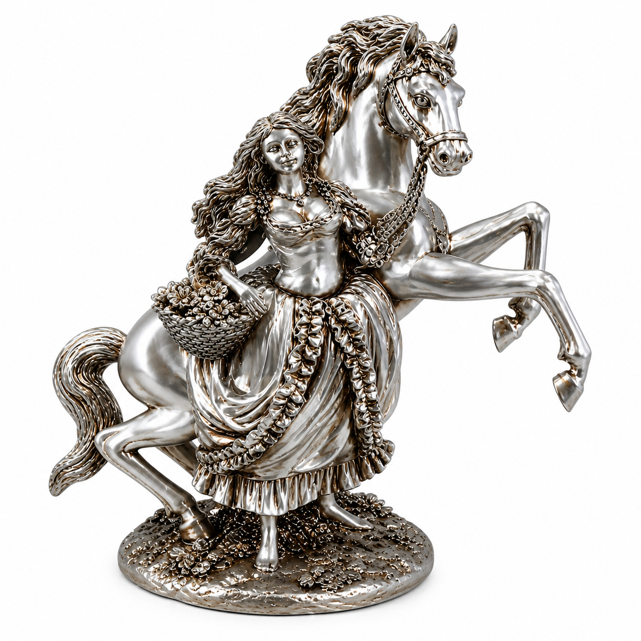 Statue (Horse Design) Silver 30x16x34cm TN-00187