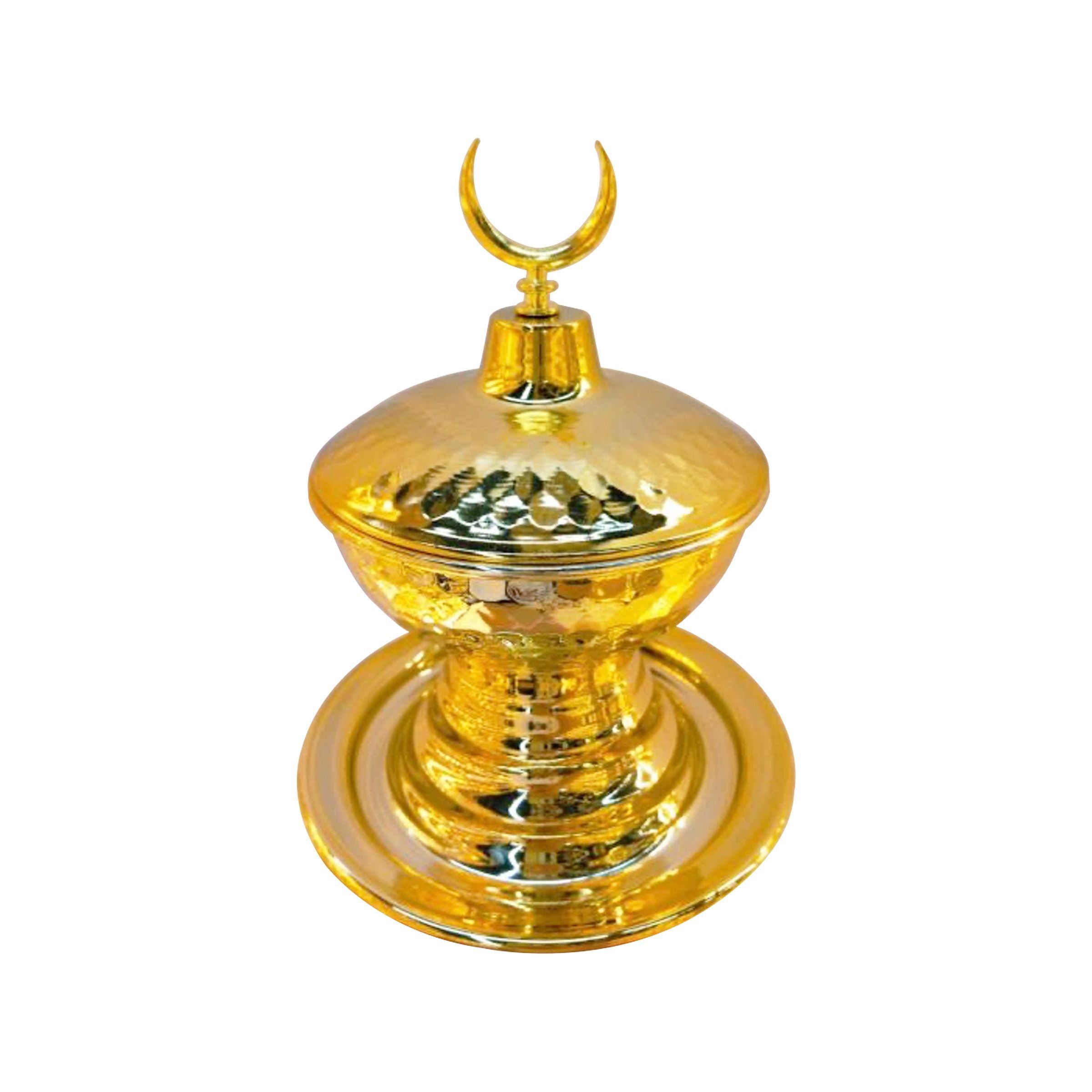 Ramadan Candy Bowl with Lid Gold RM25-336