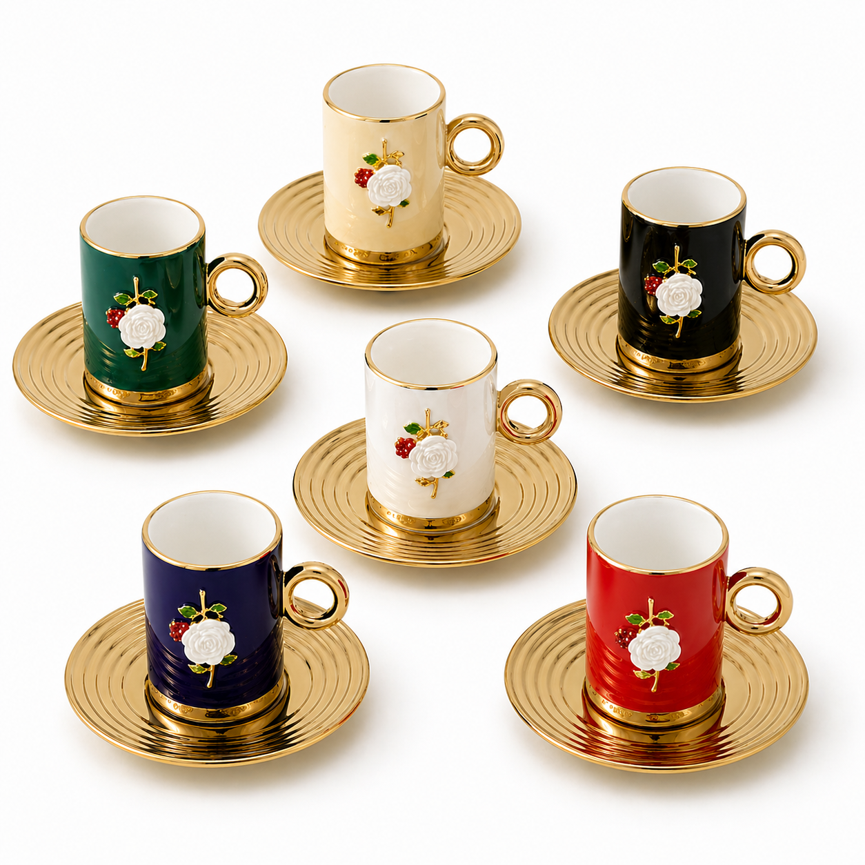 Coffee Cup Set 6 Cups/Saucers H118