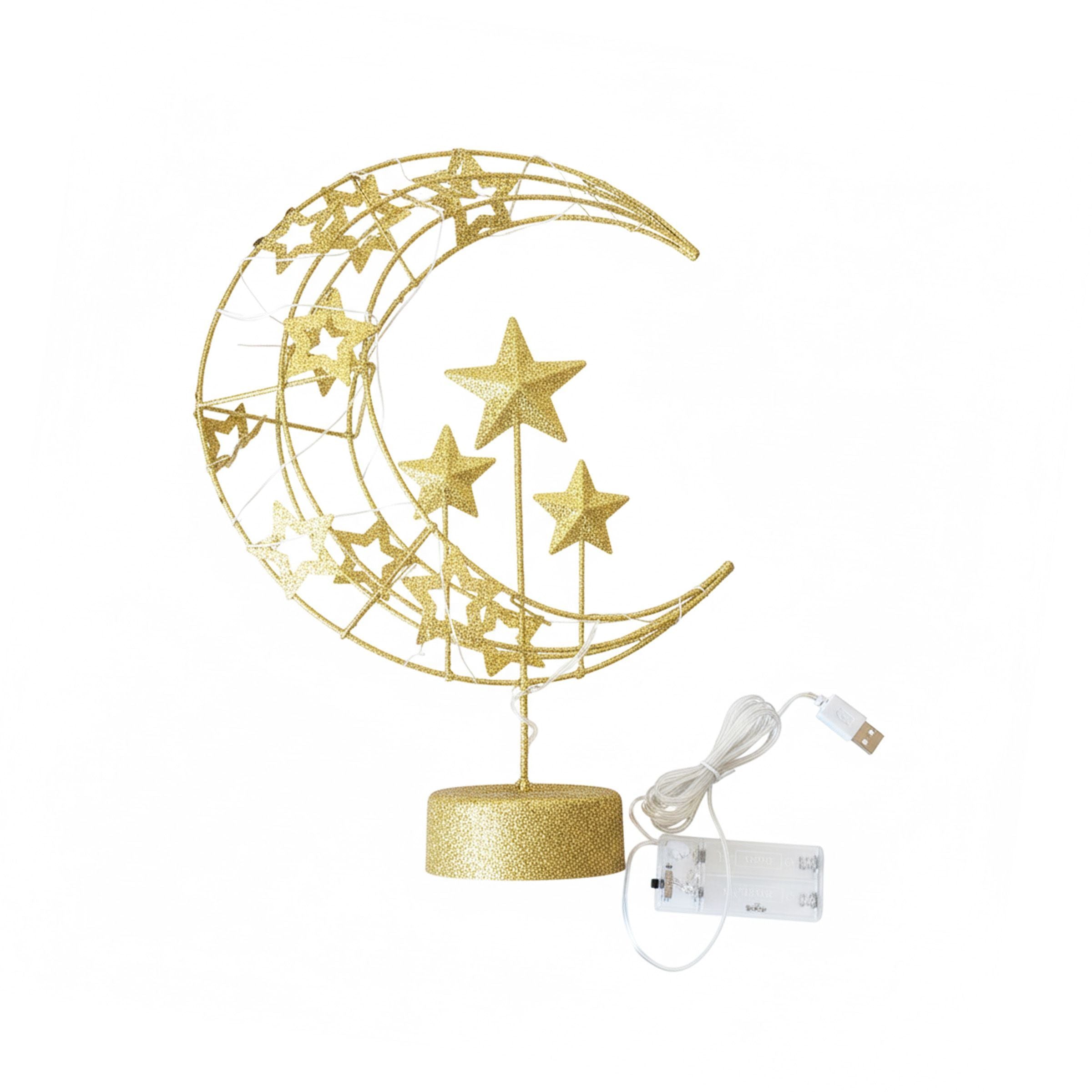 Ramadan Decor LED Crescent  37cm(14.57inch) /20L Gold RM26-004
