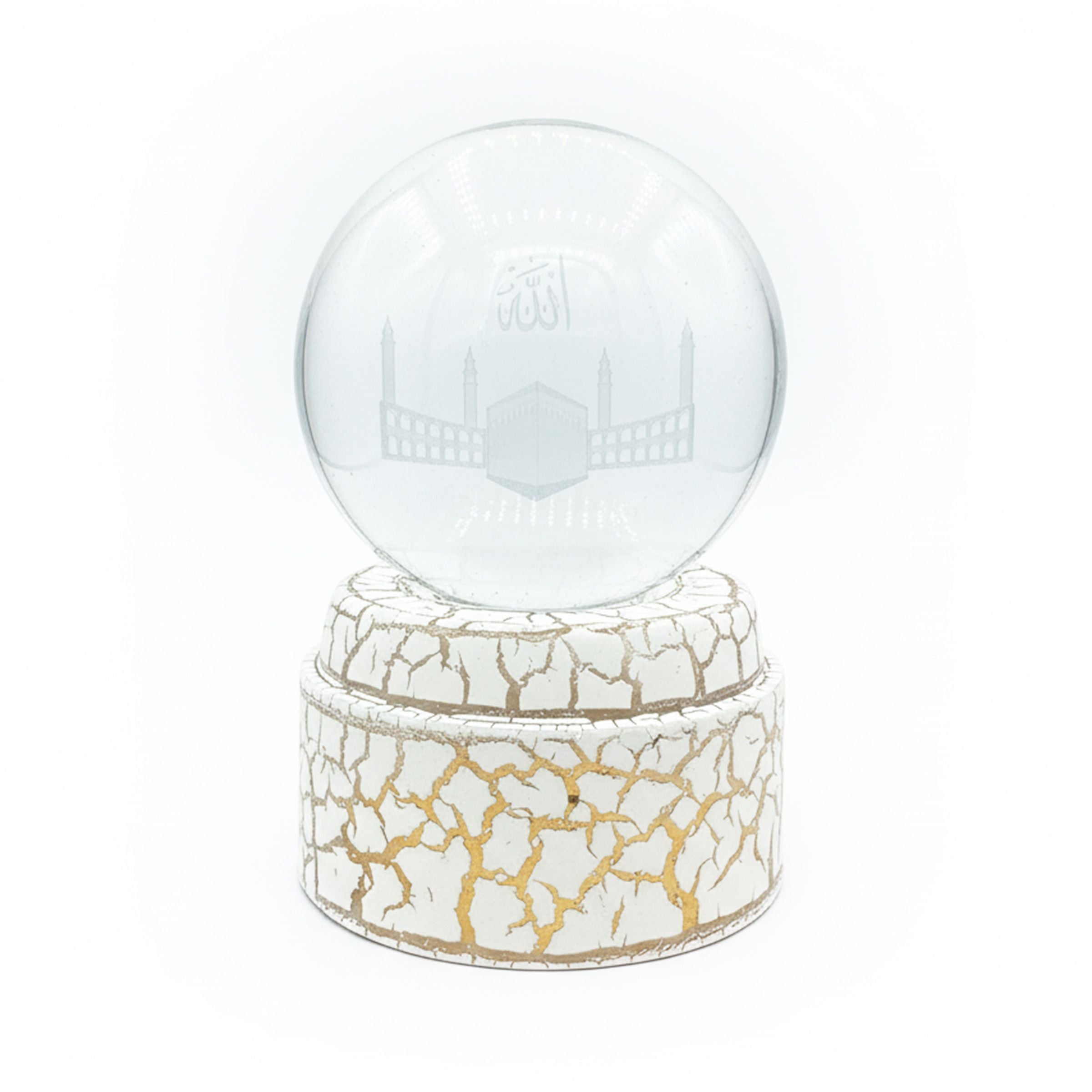 Crystal Ball Khaba with Light+White Crack pattern base +USB cable CML-R807
