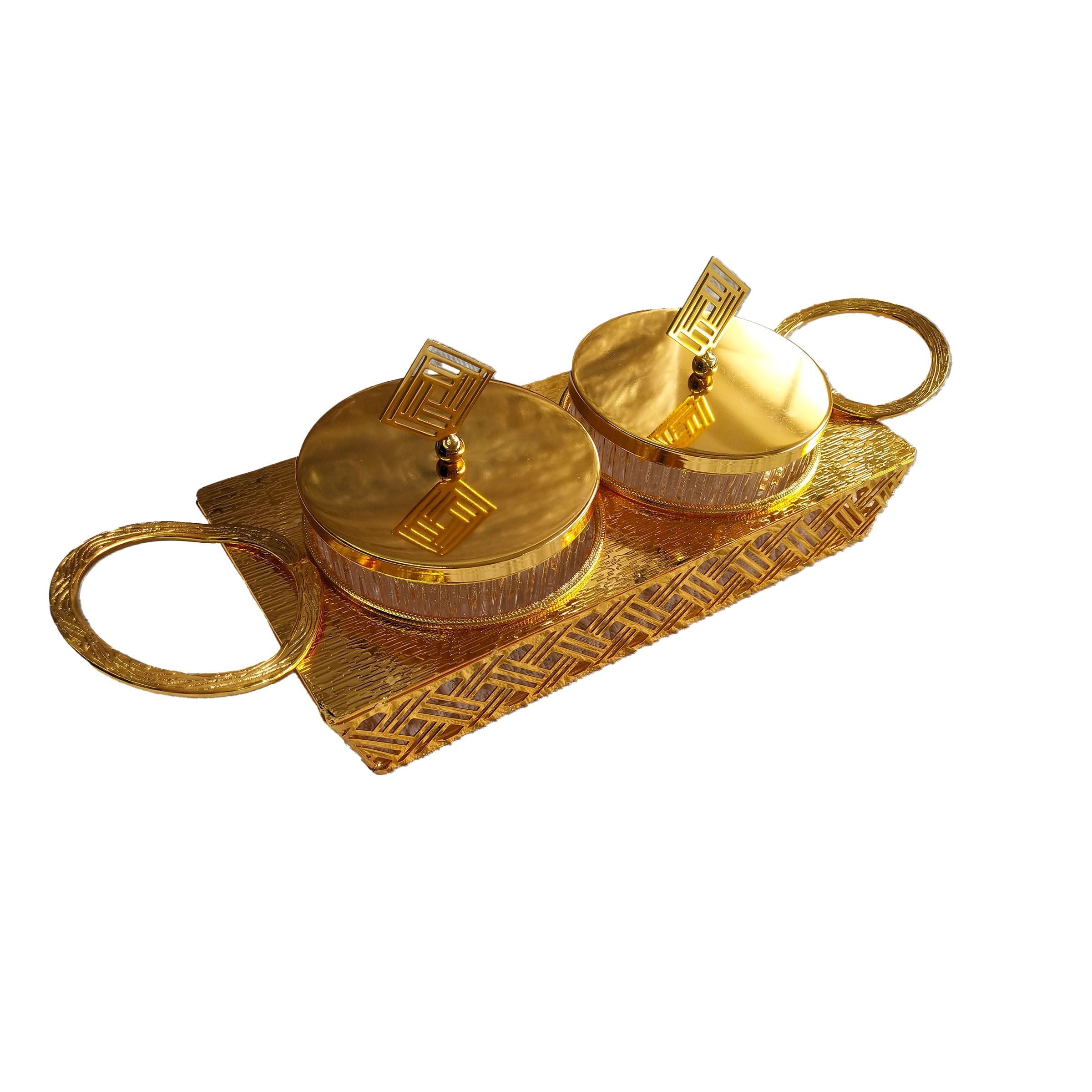 Candy Bowl Set 2Pcs-Gold WJ2033-2-G