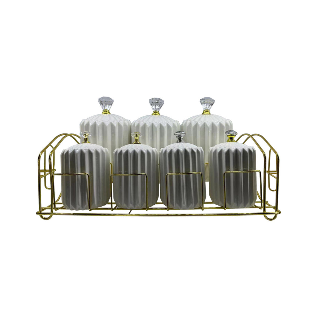 Spice Jar/Tray Set 8pcs White - CRC 8W