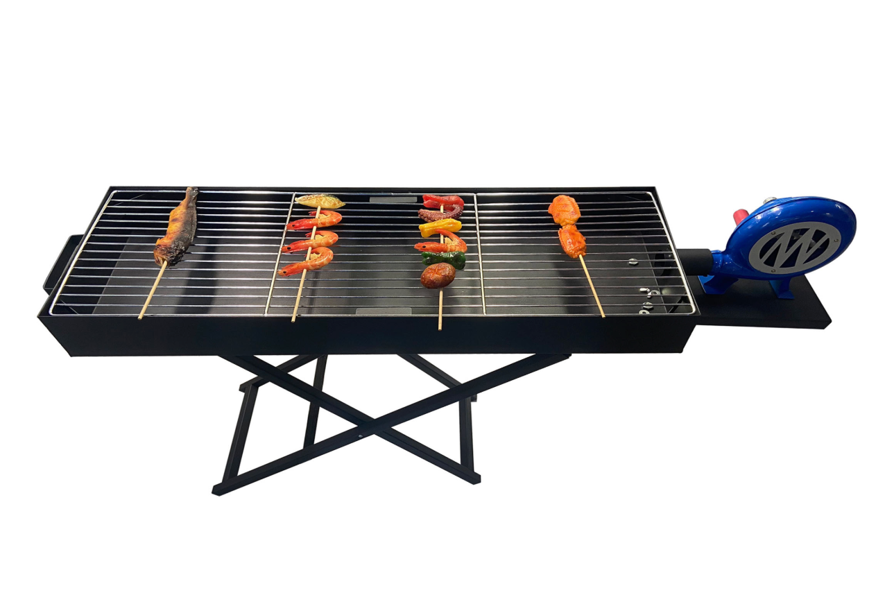 BBQ Grill with Fan (150w) 30x80cm Black JH-1084B