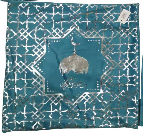 Ramadan Pillow( Peacock blue+Silver design)  PL43-PBS