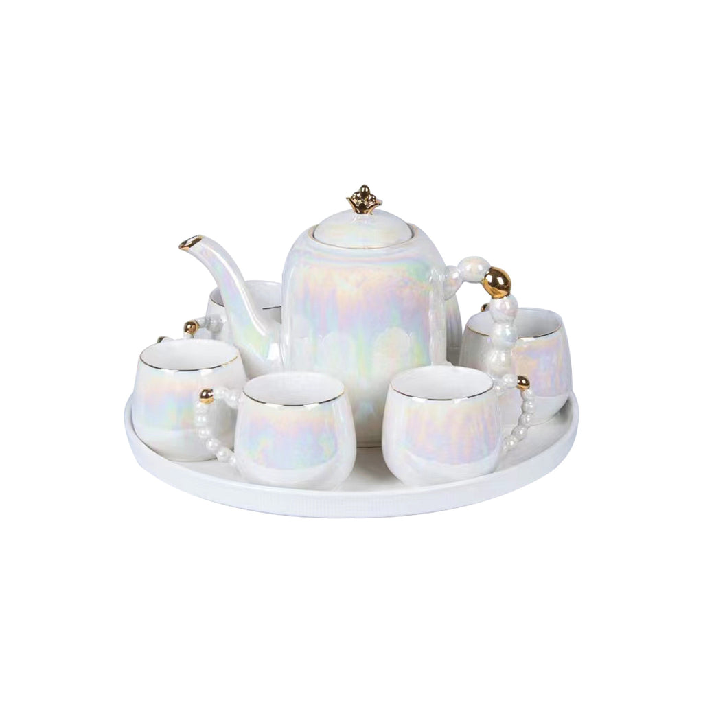 Tea Cup 8 Set Cup/Pot/Tray 66510-BL8 - XLD-8014
