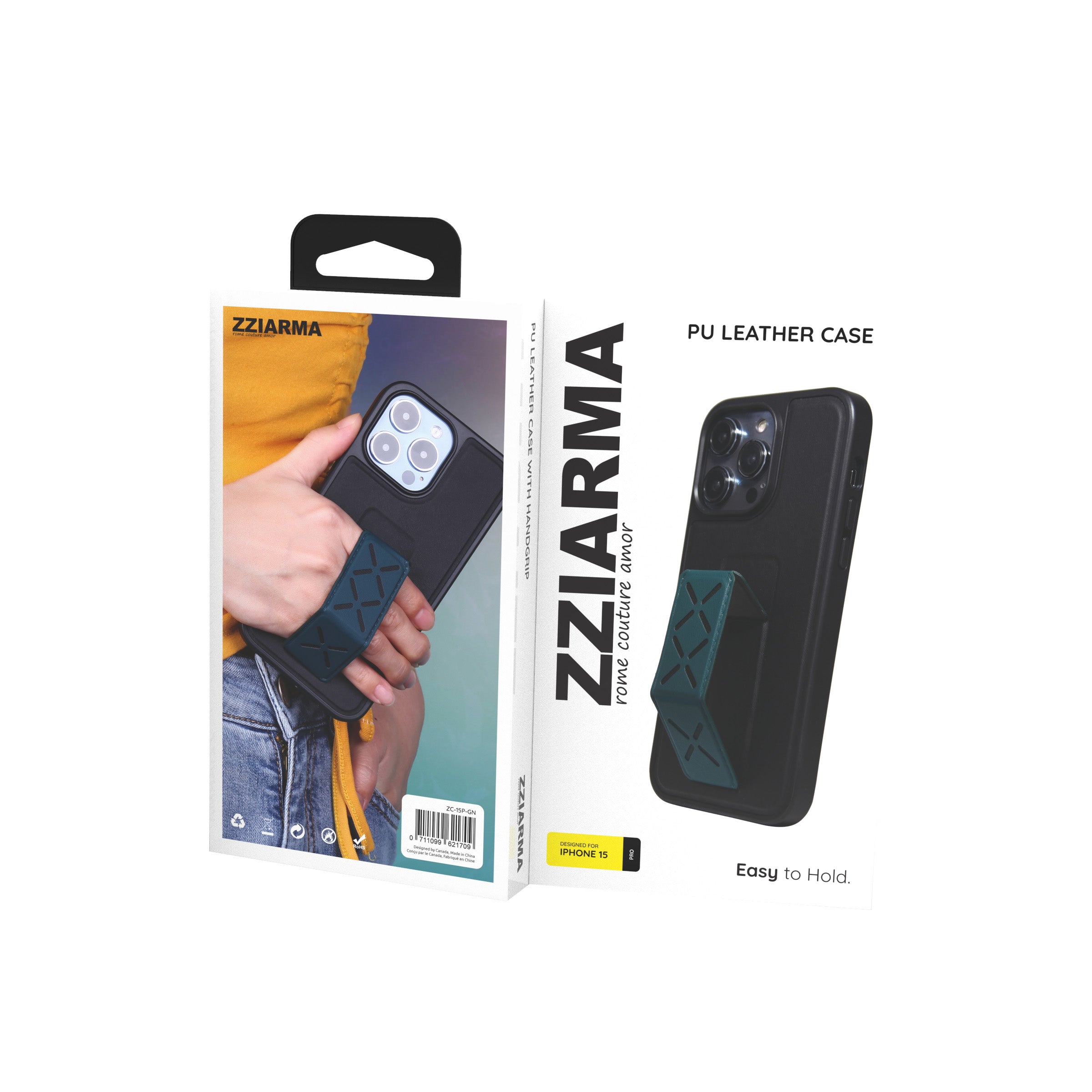 iPhone 15 Pro PU Leather Case - ZC-15P-GN